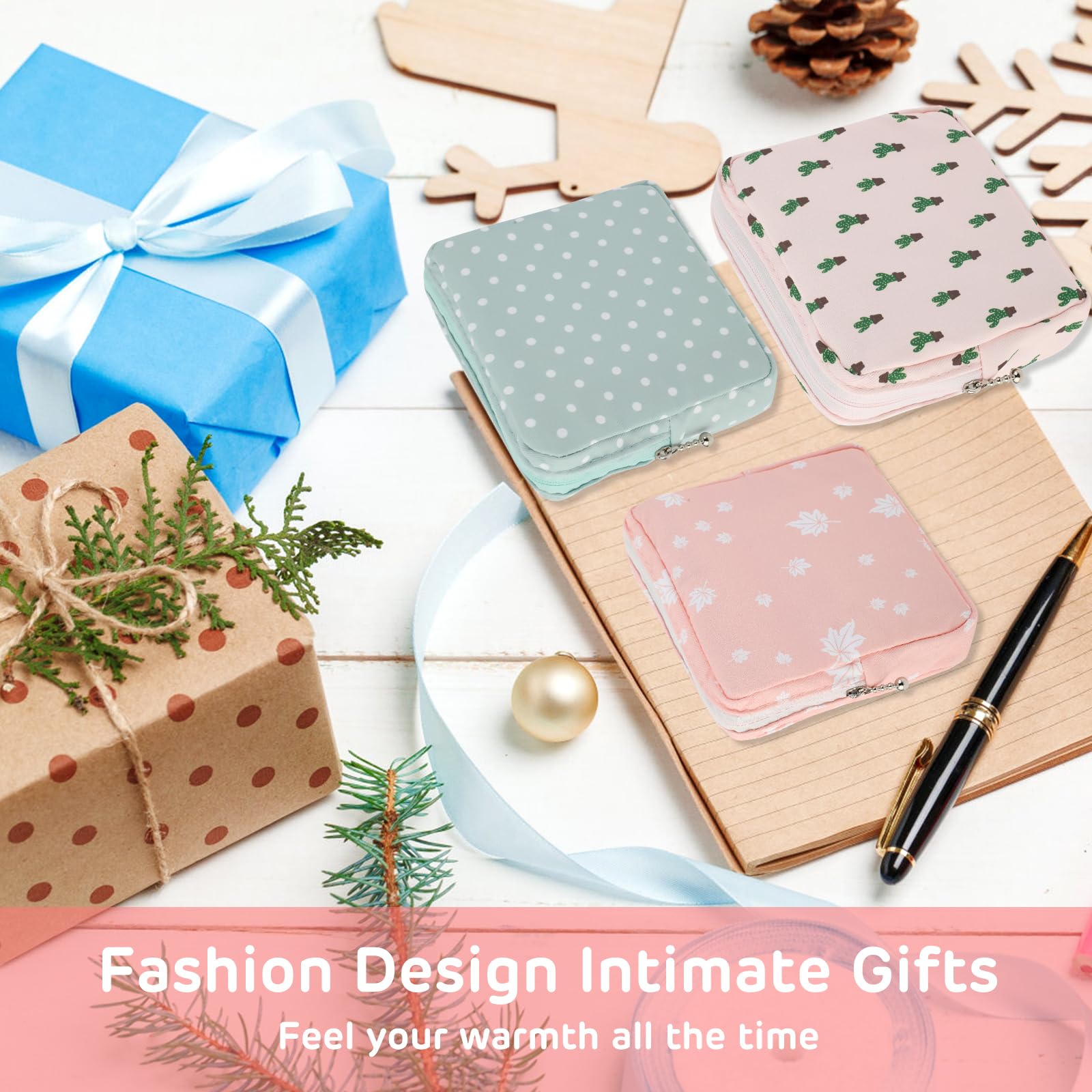 3Pcs Period Bag, Sanitary Pad Storage Bag Samll Period Pouch for Purse Cute Menstrual Period Bag Aster