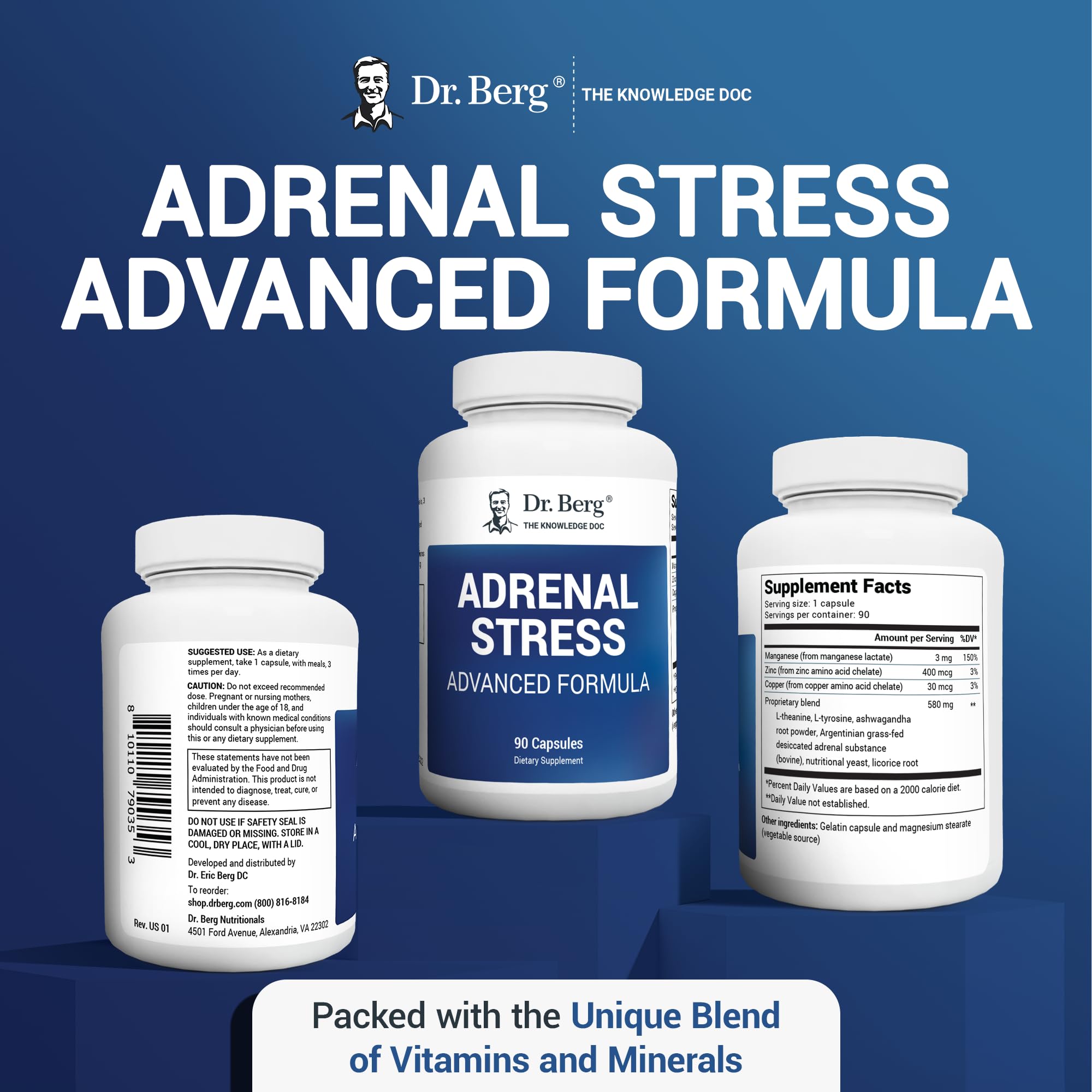 Dr. Berg’s Adrenal Stress Advanced Formula - Adrenal Support Supplements for Stress Dr. Berg Nutritionals