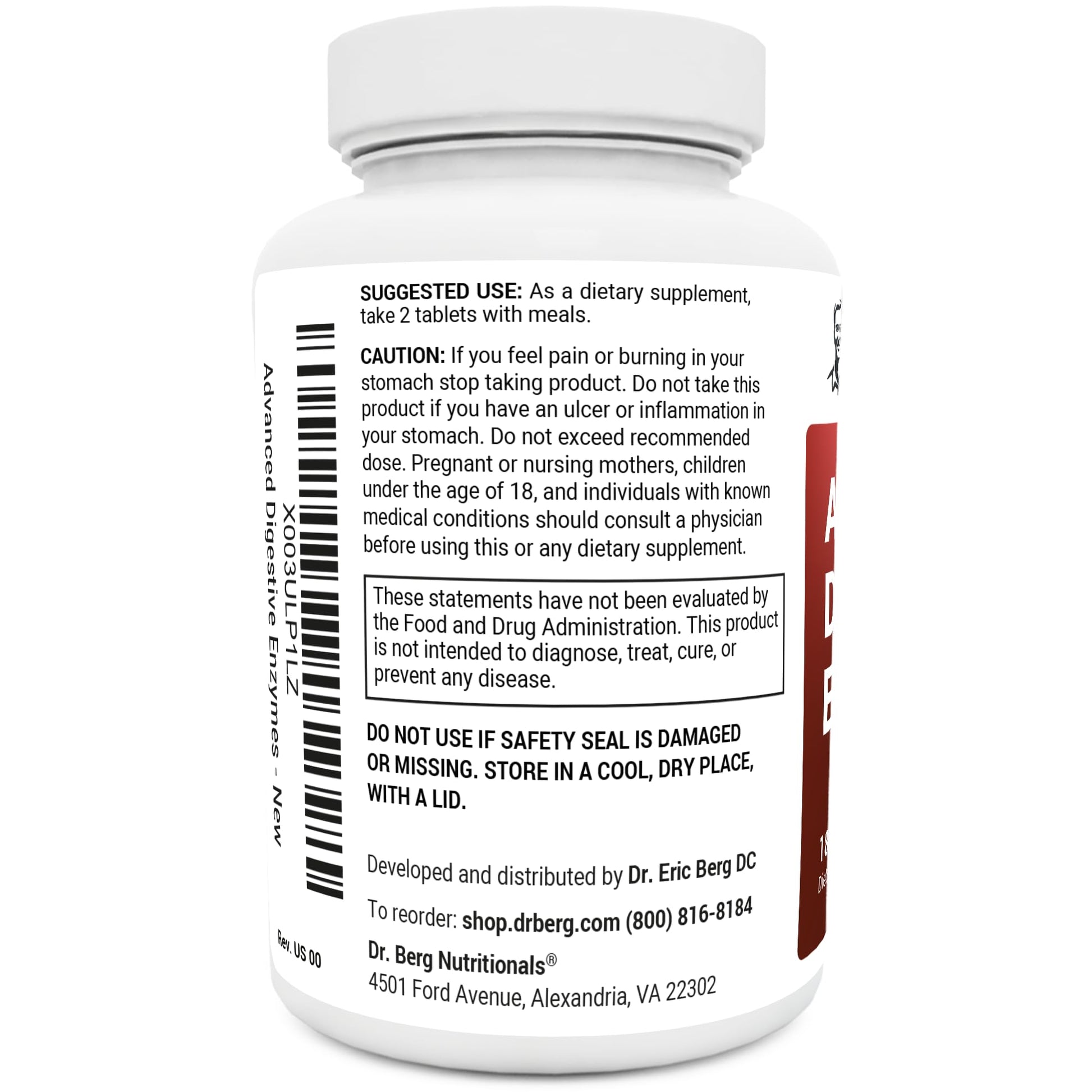 Dr. Berg Advanced Digestive Formula with Apple Cider Vinegar - Includes Digestive Health Dr. Berg Nutritionals