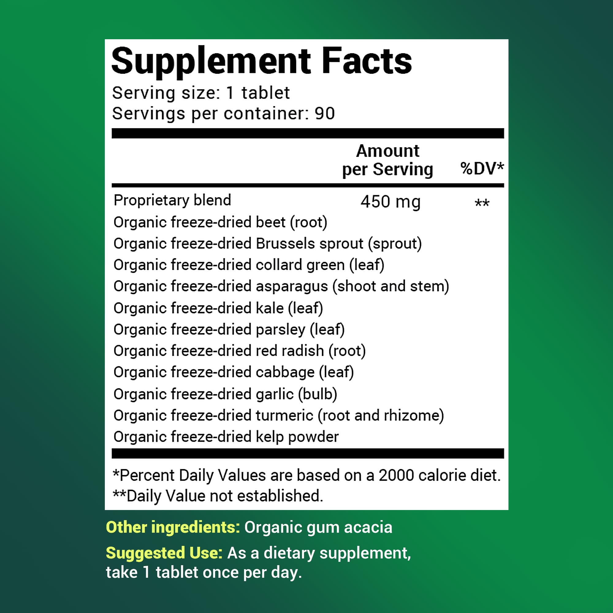 Dr. Berg's Greens Superfood Cruciferous Vegetable Tablets - Vegetable Supplements Dr. Berg Nutritionals