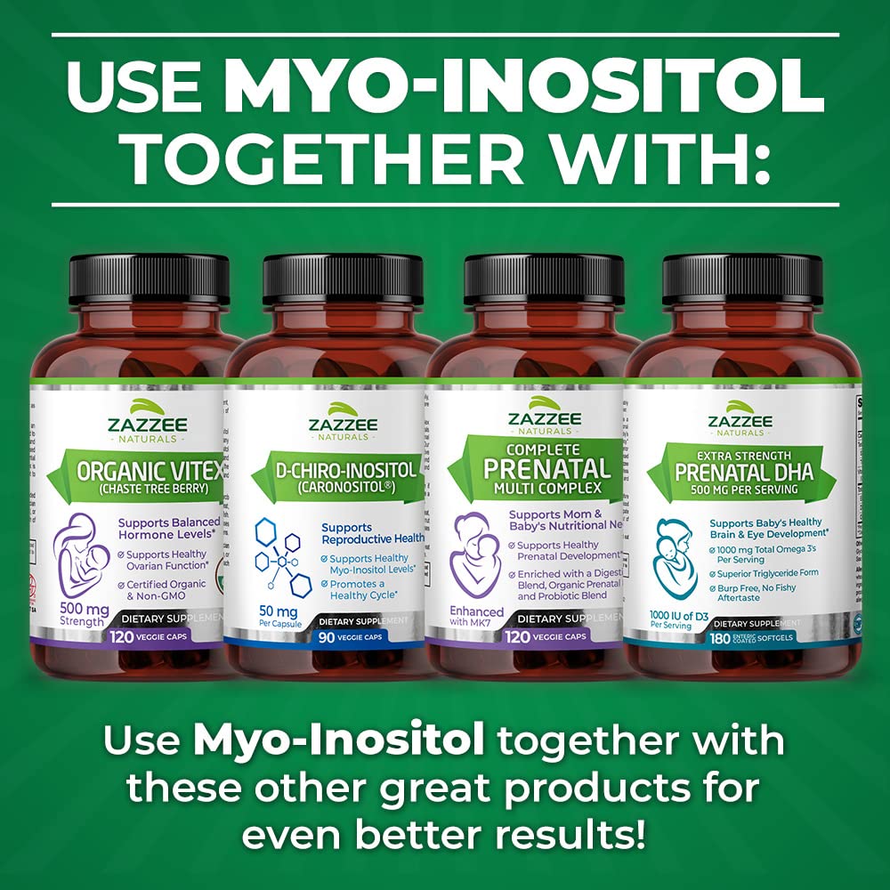 Zazzee Myo-Inositol Capsules and Extra Strength Prenatal DHA Zazzee