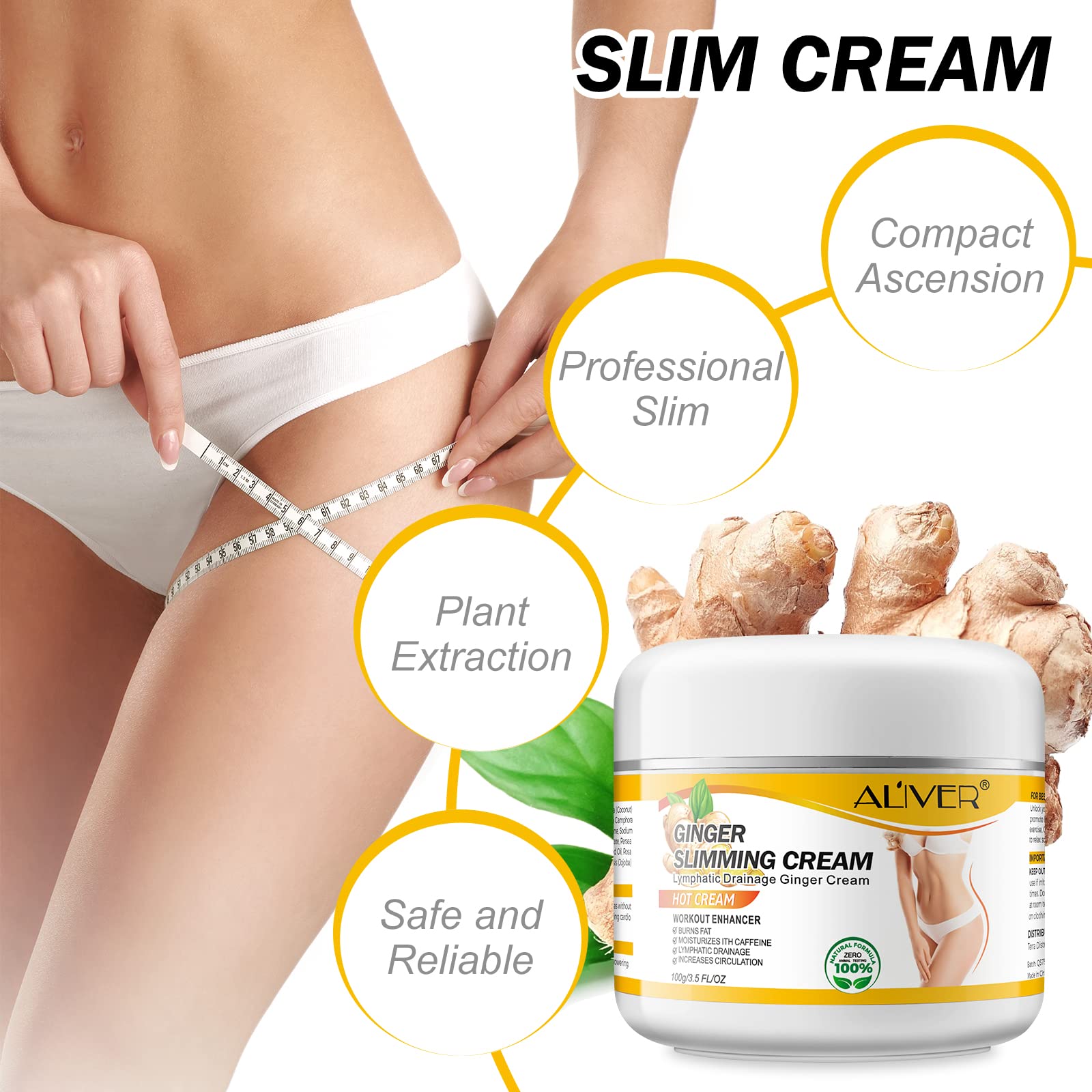 VOGSIG Anti Cellulite Slimming Cream Gel, Hot Cream, Ginger Fat Burning Weight Loss Full VOGSIG