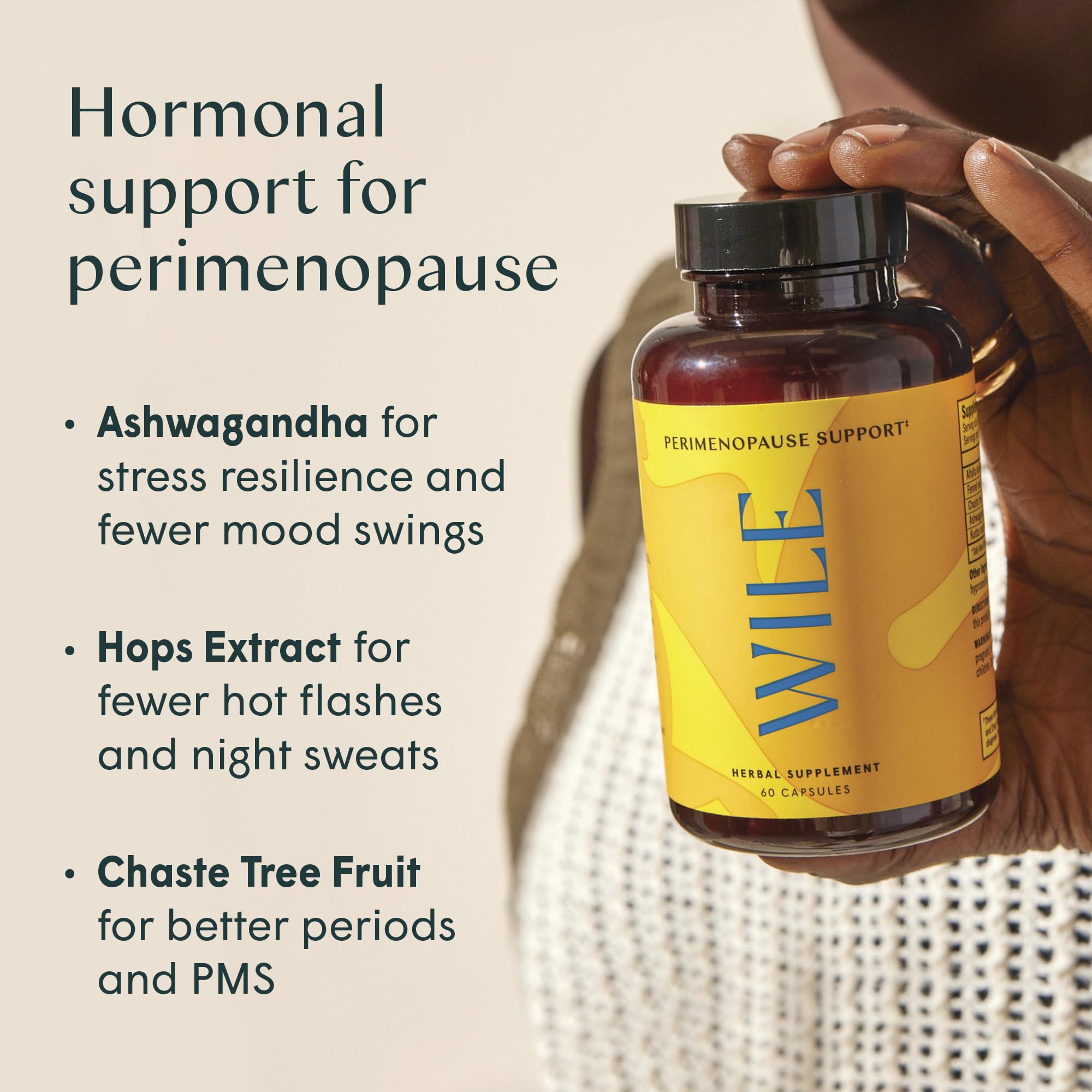 Wile Perimenopause Supplement for Women with Ashwagandha, Kudzu Root, Hops Extract WILE