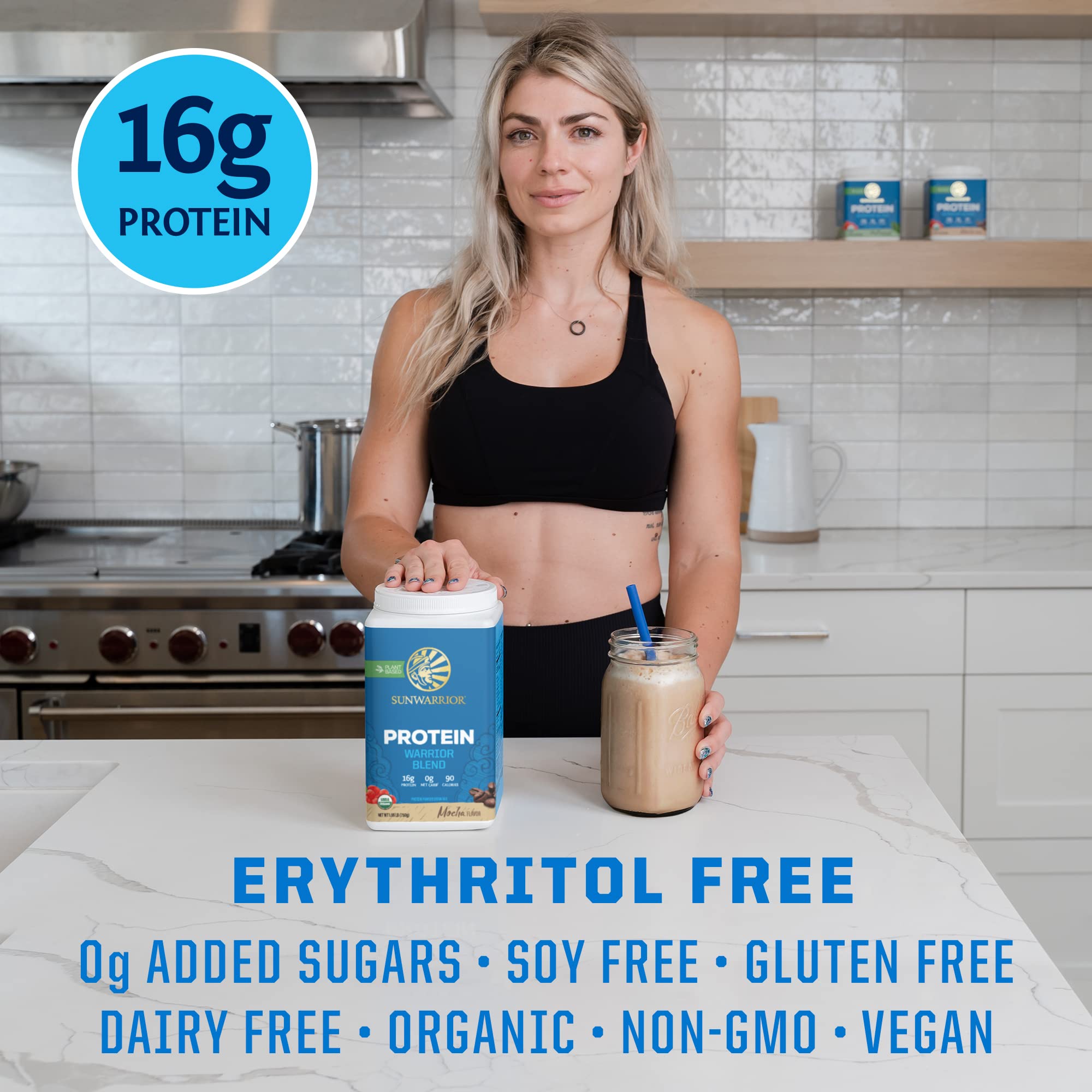 Vegan Protein Powder with BCAA | Organic Hemp Seed Protein Gluten Free Non-GMO Sunwarrior