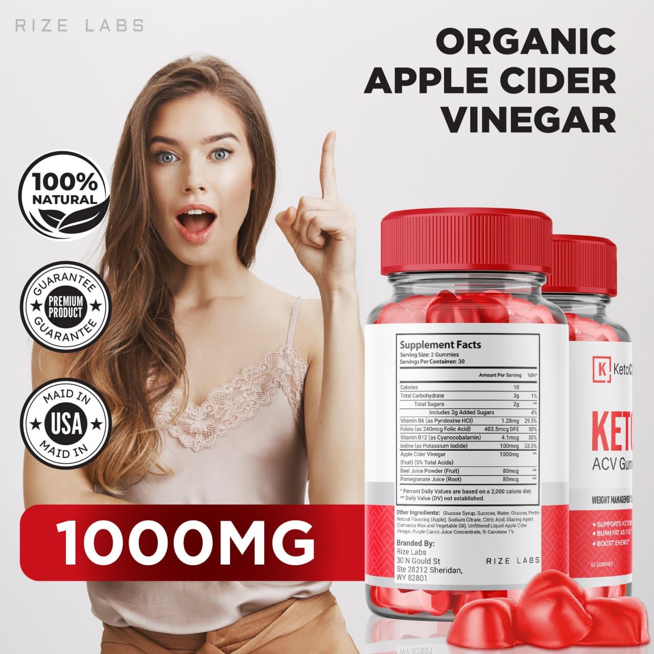 (2 Pack) Keto Chews Gummies - Keto Chews ACV Gummies for Weight Loss 525 MG rize labs