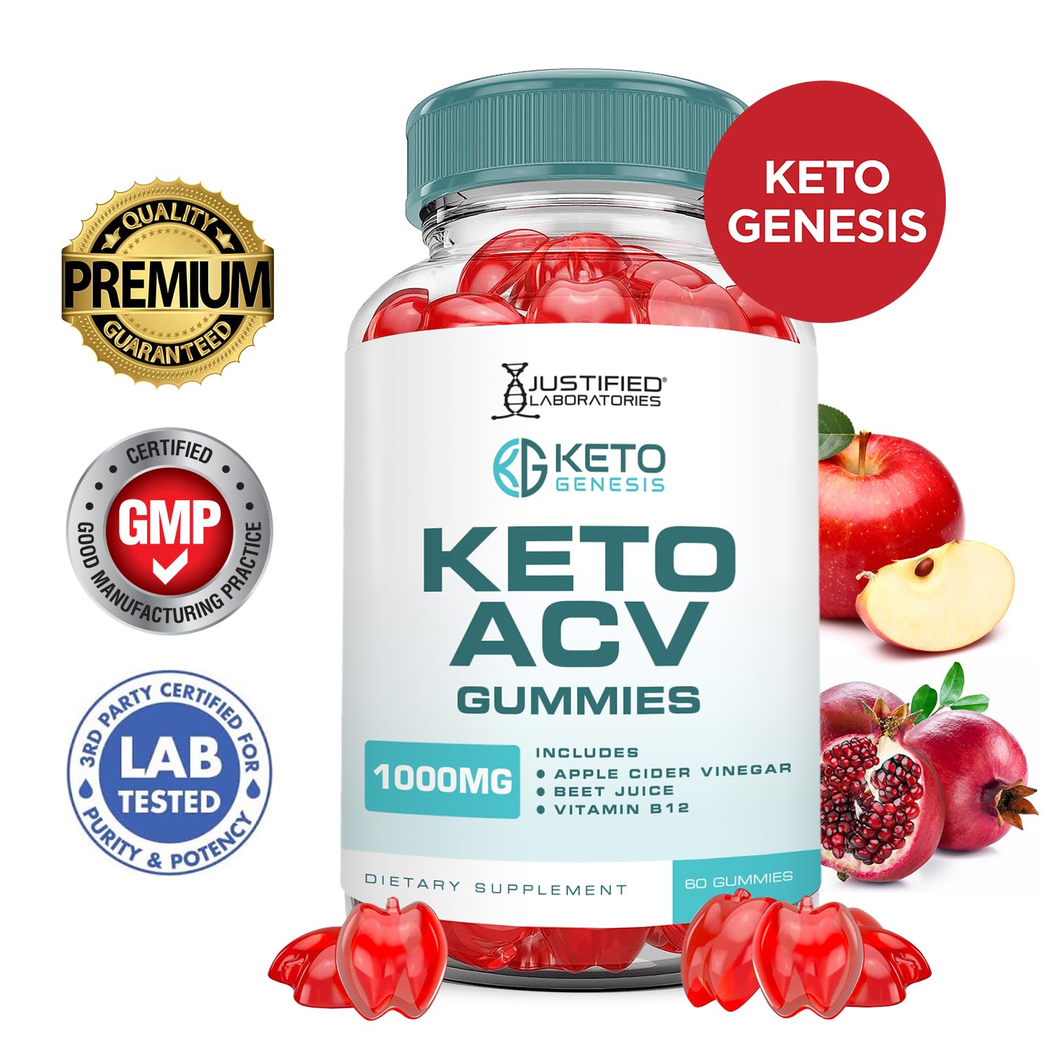 (3 Pack) Keto Genesis Keto ACV Gummies Advanced Formula 1000MG Keto Genesis Keto Justified Laboratories