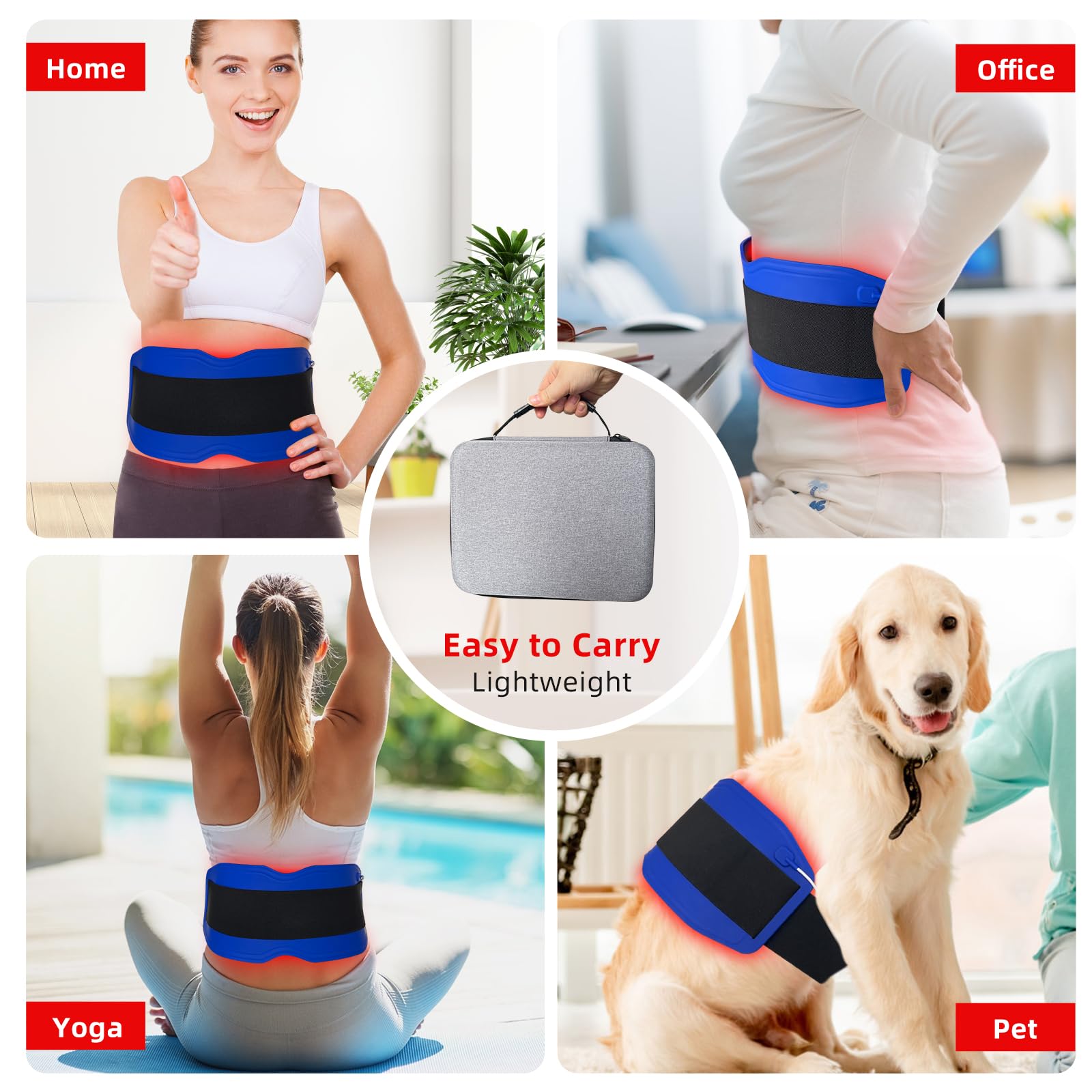 Yoveck Red Light Therapy Belt, Silicone Red Light Therapy Pad Near Infrared Light Therapy Yoveck