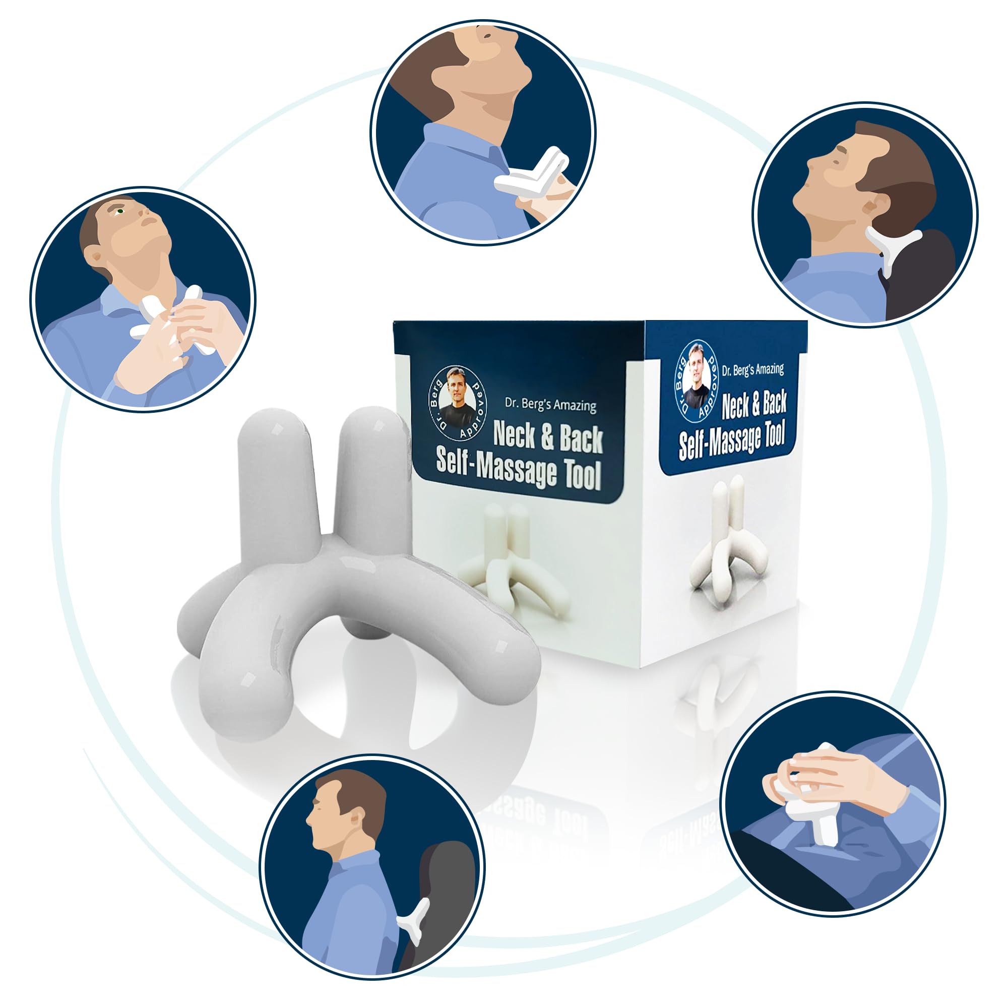 Dr. Berg’s Self-Massage Tool, Best for Back Pain Relief, Handheld Neck and Lower Back Dr. Berg Nutritionals