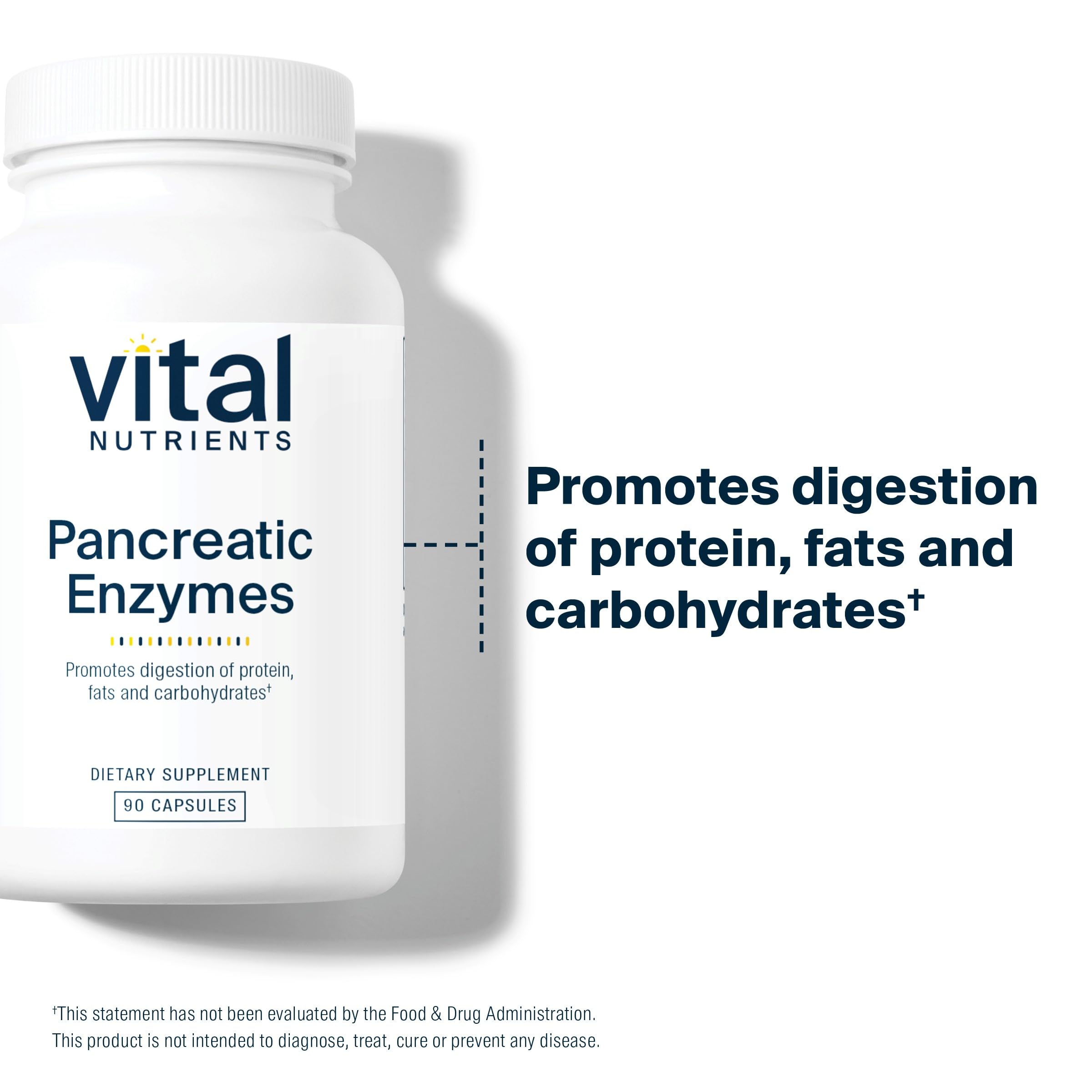 Vital Nutrients Pancreatic Enzymes 1000mg (Full Strength) | Pancreatin Digestion Supple Vital Nutrients