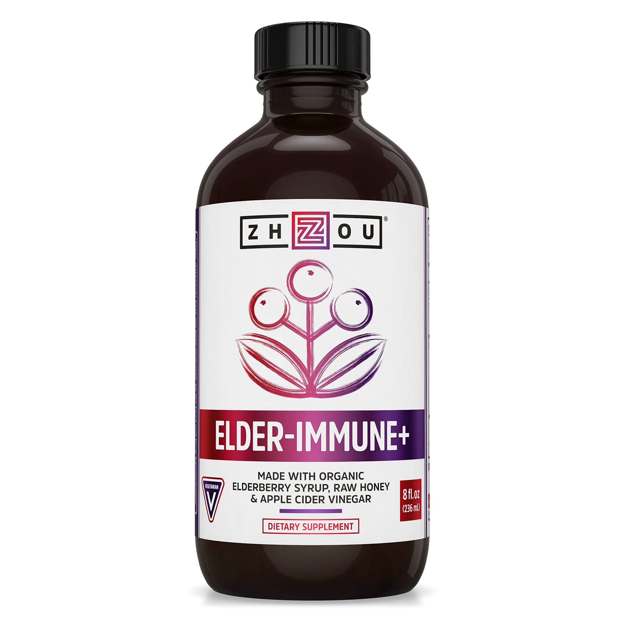 Zhou Nutrition Elderberry Syrup, Immune System Booster with Organic Elderberry Syrup