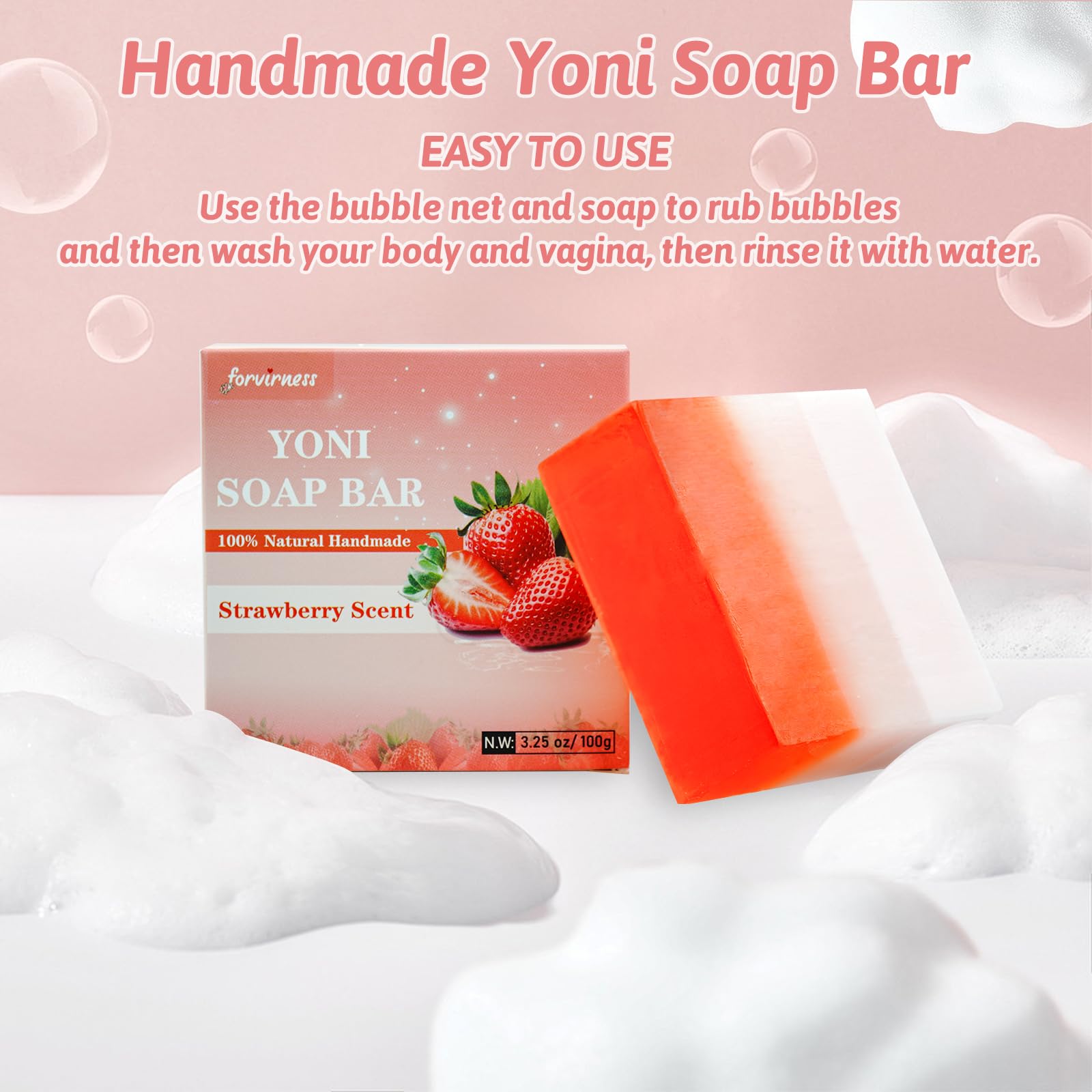Yoni Wash Yoni Oil Yoni Bar Soap for Women PH Balance, Strawberry Body Oil, Feminine Wash forvirness