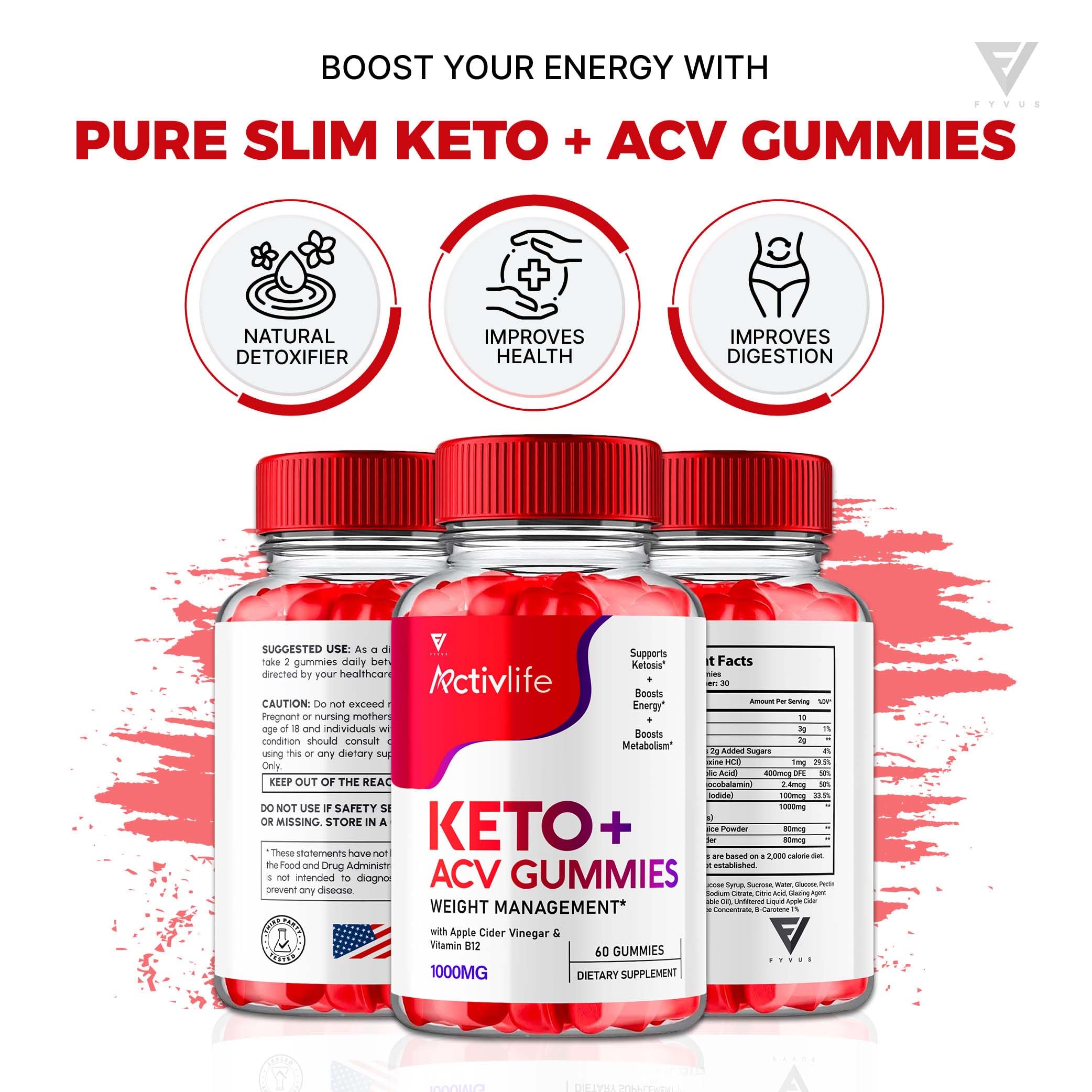 (2 Pack) Activlife Keto ACV Gummies Activelife Keto Advanced, Active Life Keto Fyvus