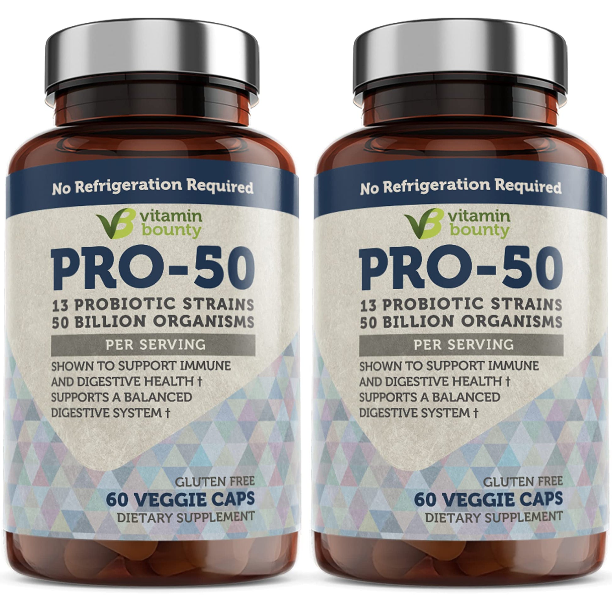 Vitamin Bounty Pro-50 Probiotics Supplement- 13 Probiotic Strains, Gut Health