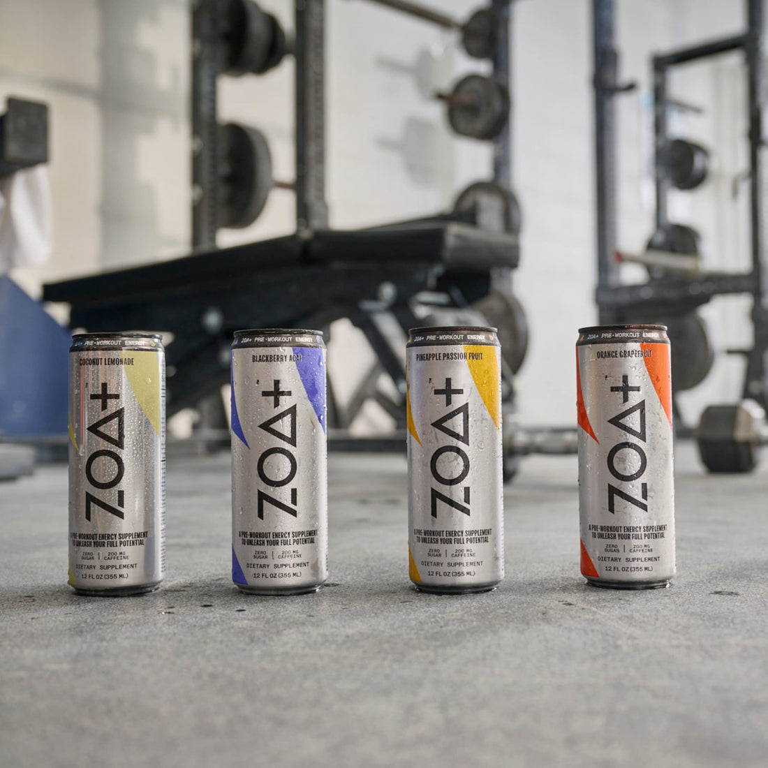ZOA Plus Sugar-Free Pre-Workout Drink, Ready to Drink with Nitric Oxide, Vitamin B, C and D