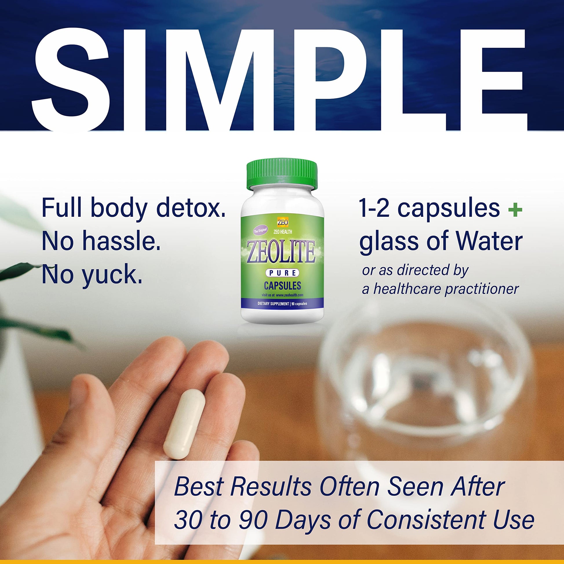 Zeolite Pure Capsules | Zeolite Detox, Extra Strength | Pure, Full Body Cleanse for Women Zeo Health