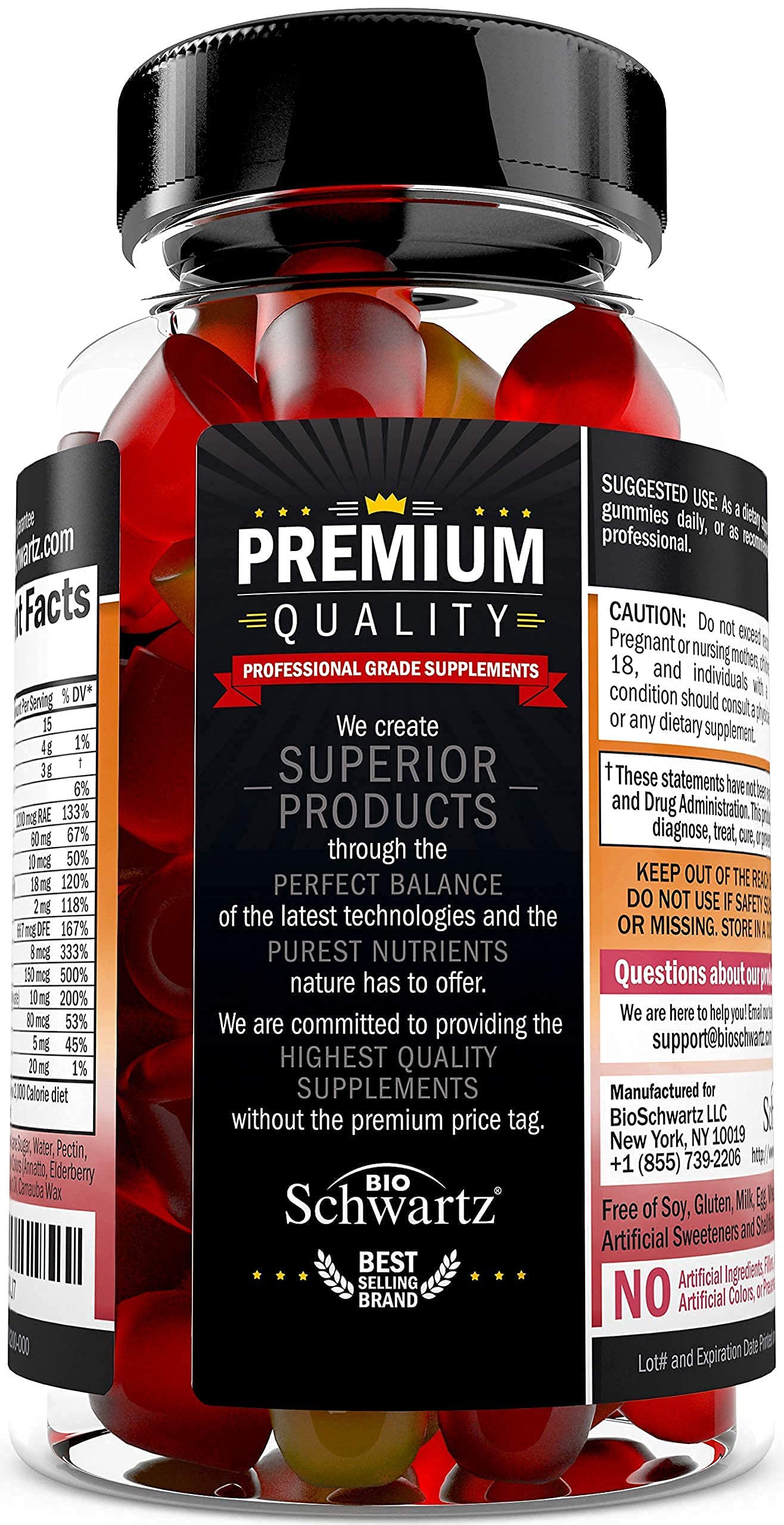 Women's Multivitamin Gummies with A C B6 B12 D & E Vitamins for Immune Support BioSchwartz