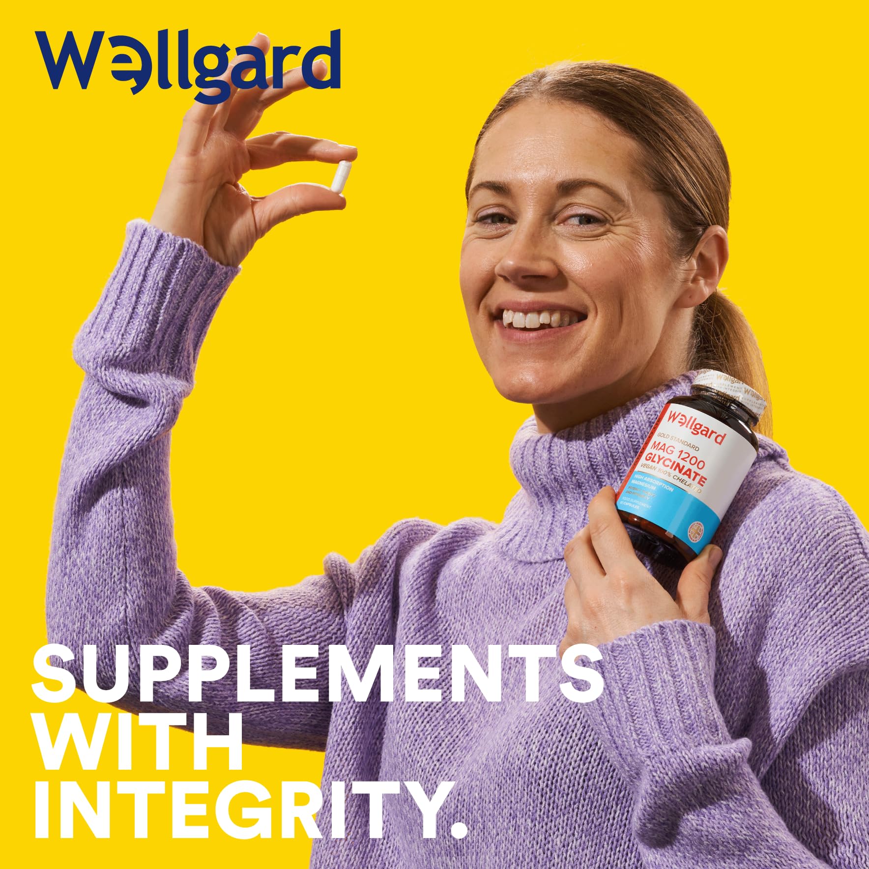 Wellgard Magnesium Glycinate, Mag 1200, High Strength Magnesium Bisglycinate Wellgard