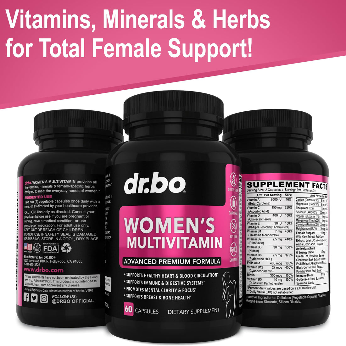 Womens Multivitamin - Natural Daily Multi Vitamins for Women - Womans Energy Vitamin 