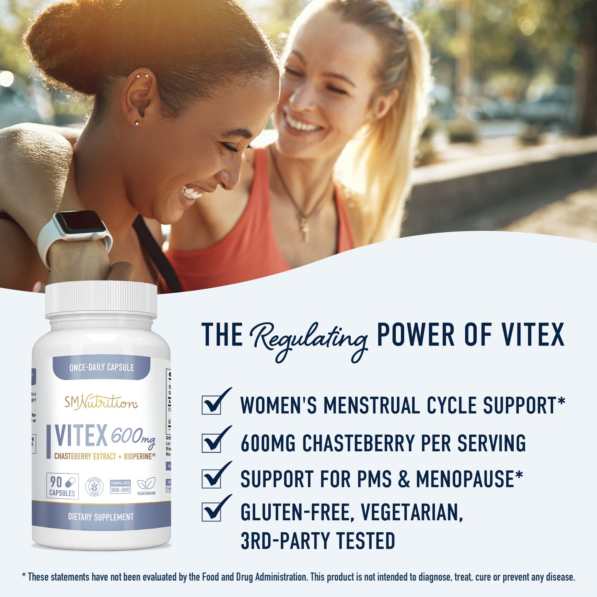 Vitex Chasteberry Supplement 600mg | Agnus Castus for Women's Hormone Balance, Menopause SMNutrition