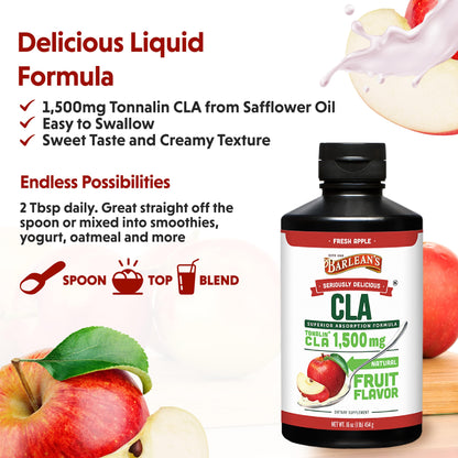 Barlean's Fresh Apple with 1,500 mg of Tonalin CLA - Gluten-Free, Vegan, Kosher Barlean's