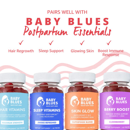 Baby Blues Apple Cider Vinegar Gummies - Vegan, Non-GMO & Gluten-Free, Postpartum Dietary Supplement