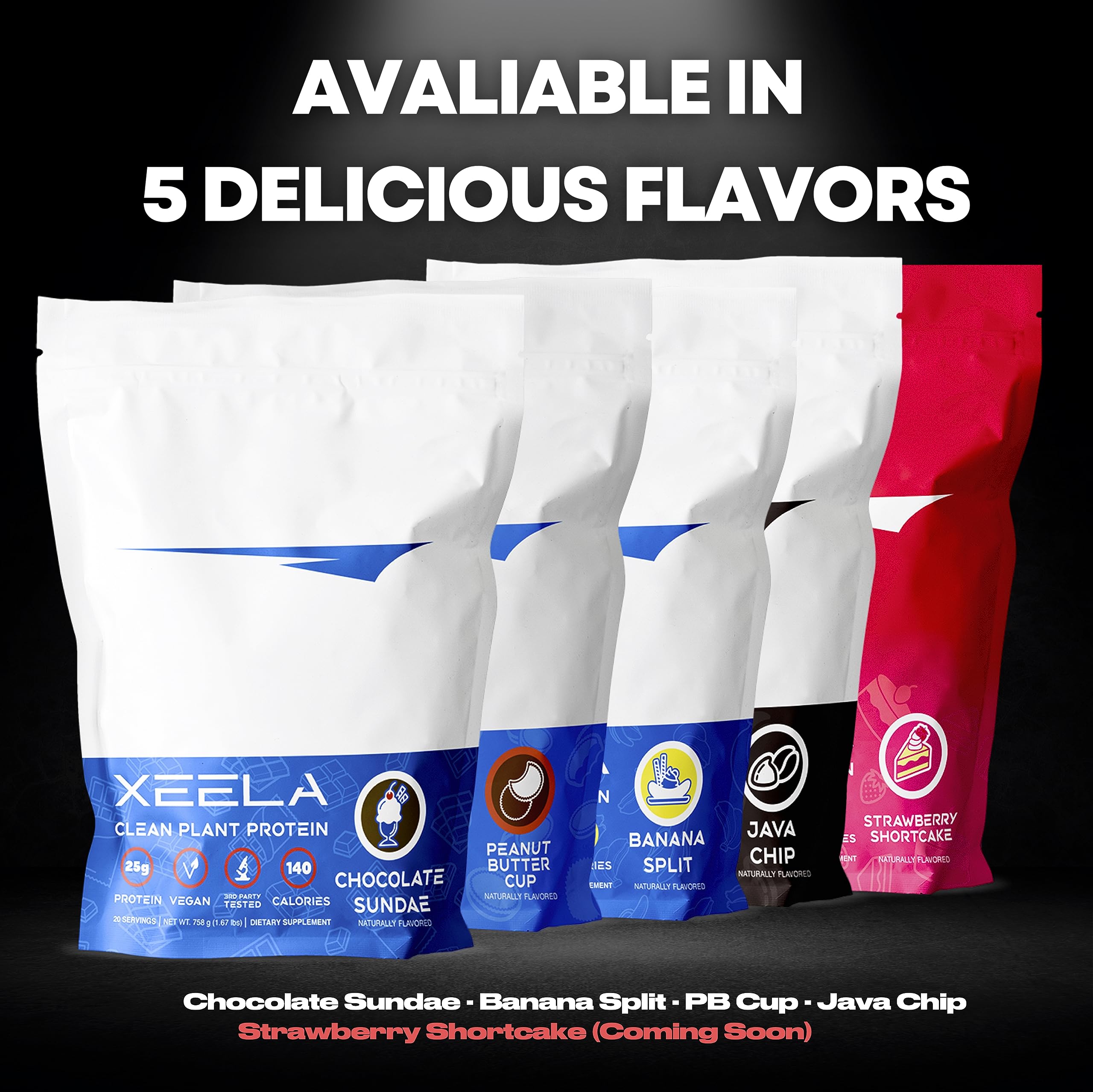 XEELA Plant Based Vegan Protein Powder - Independently Tested - 25g High Protein XEELA