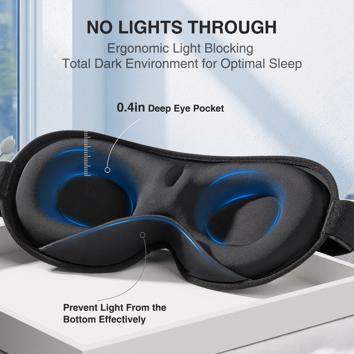YFONG Weighted Sleep Mask, Women Men 3D Eye Mask Blocking Lights YFONG
