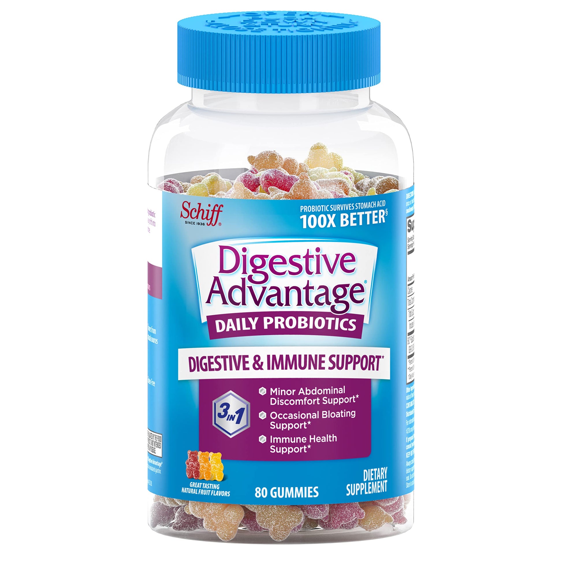 Vitafusion Fiber Well Sugar Free Fiber Supplement & Digestive Advantage Probiotic Vitafusion