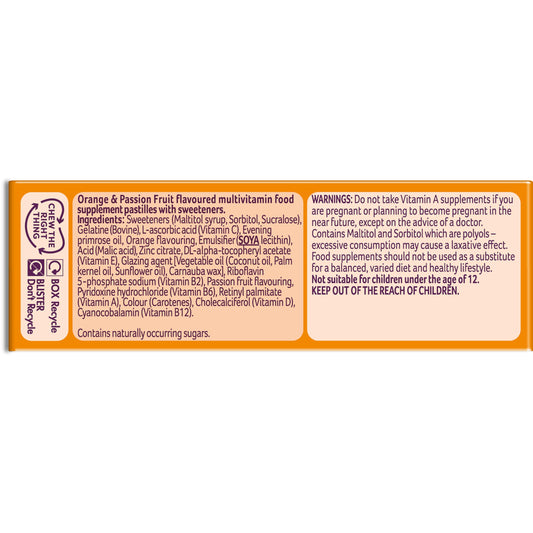 Bassetts Vitamins 12-18 EPO Orange & Passion Fruit 30's, 94.2 g, Orange and passionfruit