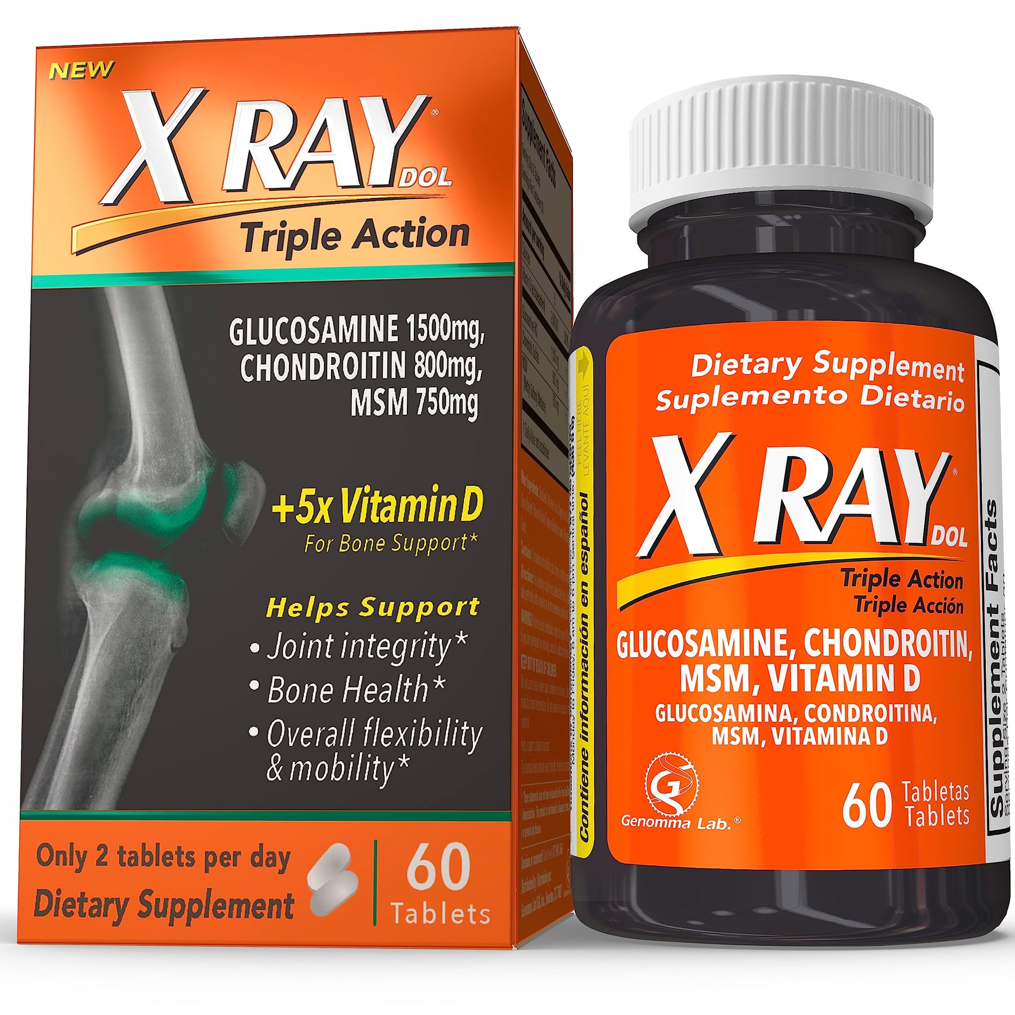 X Ray Dol Triple Action Joint Health Supplement, with 5X Vitamin D, Glucosamine 1500mg