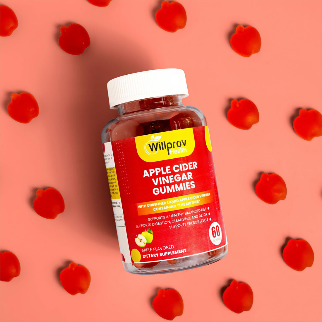 Willprov Health Apple Cider Vinegar Gummies - 1000mg ACV with Mother for Metabolism 