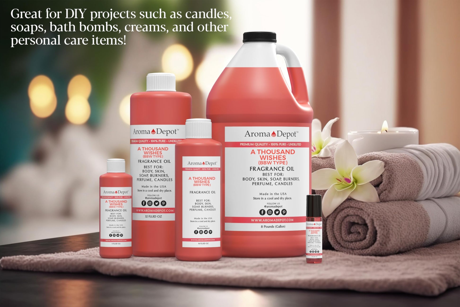 A Thousand Wishes 4oz Fragrance Oil I Perfume I Skin Oil I Scented Oil. DIY Projects Such as Candles Aroma Depot