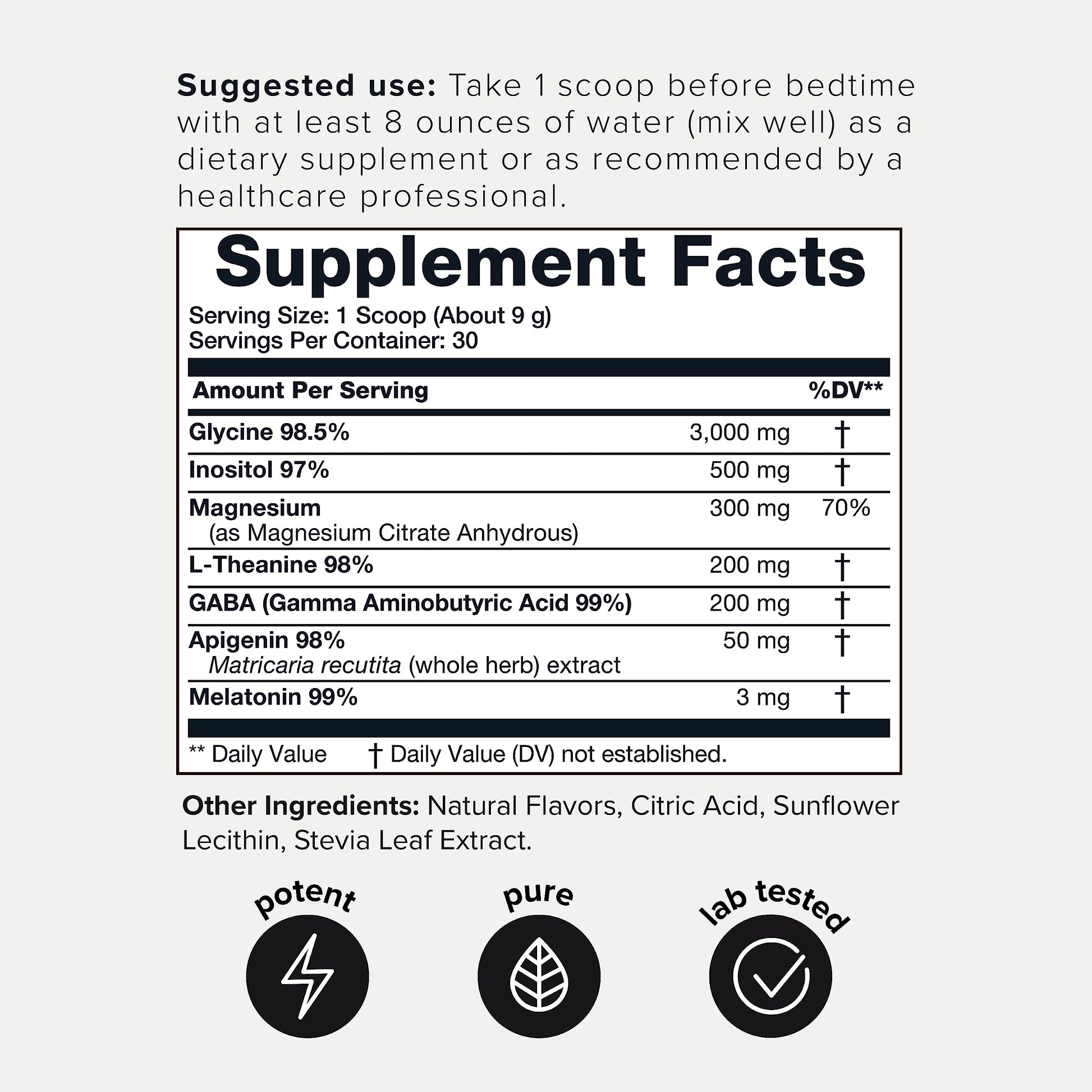 4,500mg Apigenin & Glycine Sleep Huberman Stack with 98% Apigenin, 98.5% Glycine Toniiq