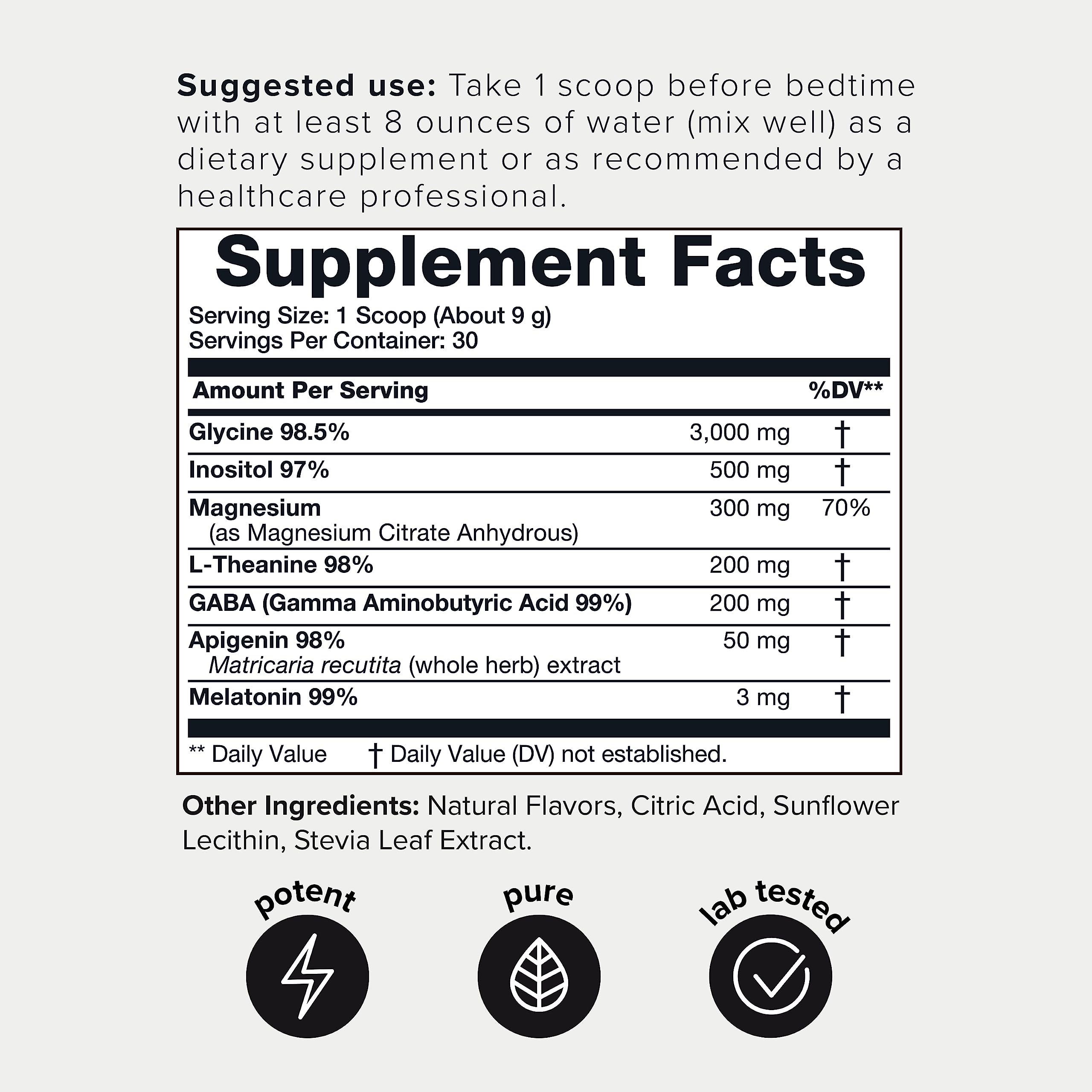 4,500mg Apigenin & Glycine Sleep Huberman Stack with 98% Apigenin, 98.5% Glycine Toniiq