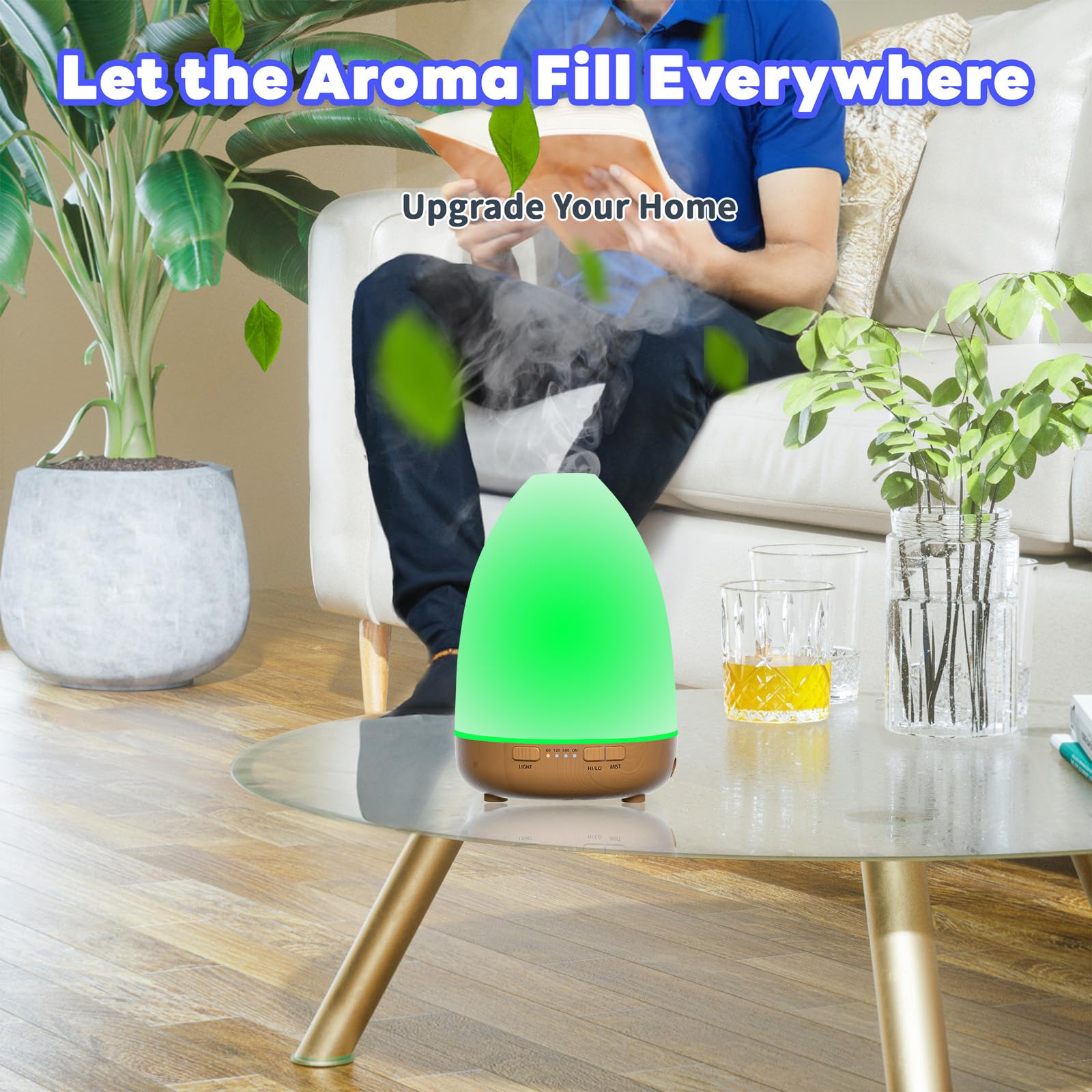 200ml Essential Oil Diffuser, Aromatherapy Diffuser,Enhanced Essential Oil Diffuser, Cool Mist Humidifier Lovegerger