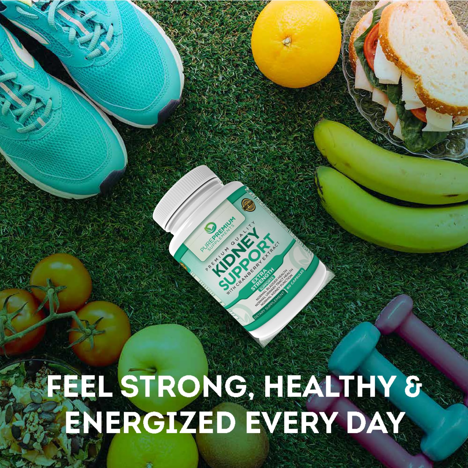 PurePremium Kidney Support Supplement with Cranberry Extract - Kidney Cleanse, Detox PurePremium Supplements