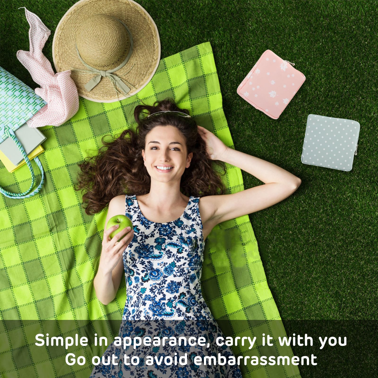 3Pcs Period Bag, Sanitary Pad Storage Bag Samll Period Pouch for Purse Cute Menstrual Period Bag Aster