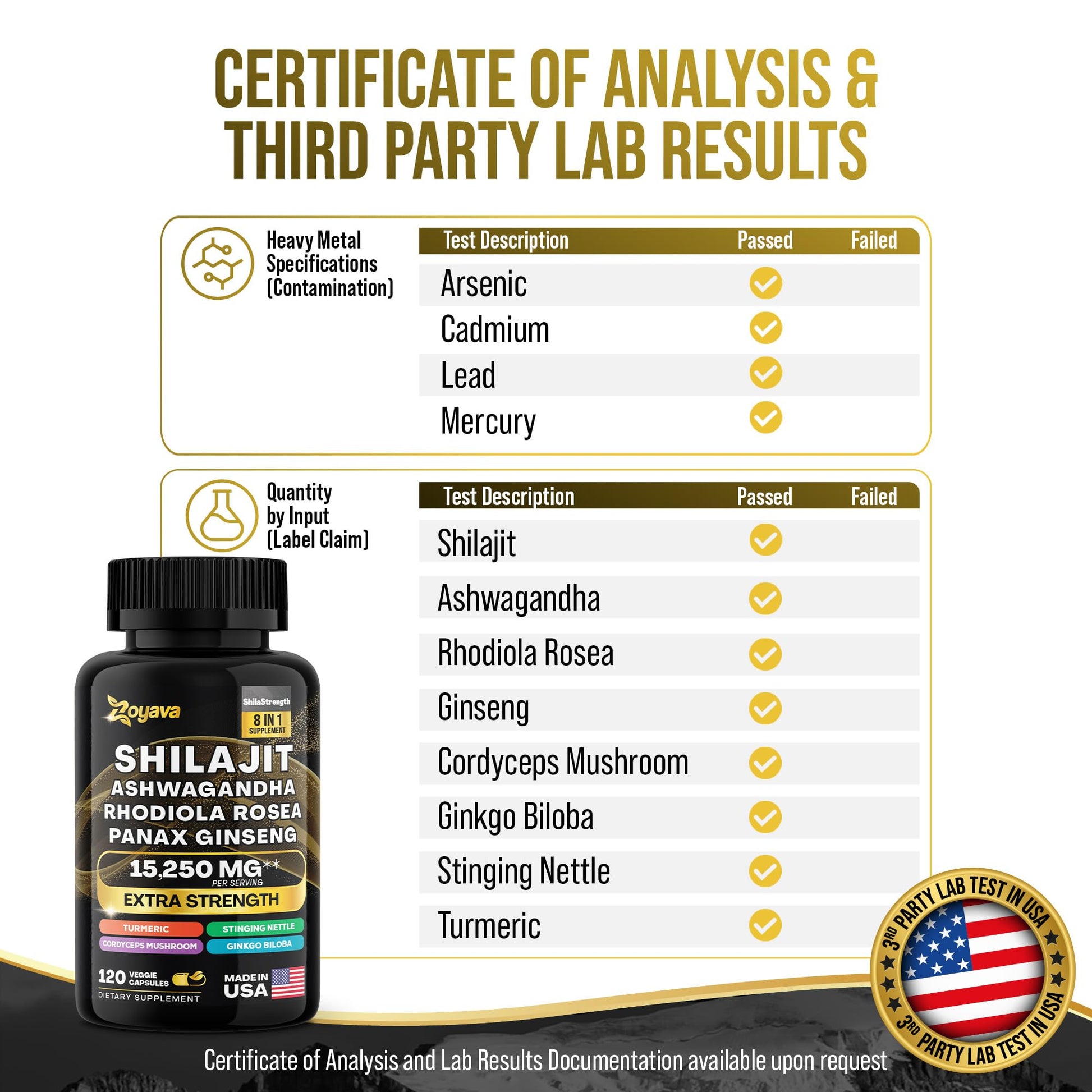 Zoyava Shilajit 9000MG Radiant Health Blend Ashwagandha 2000MG Rhodiola Rosea Zoyava