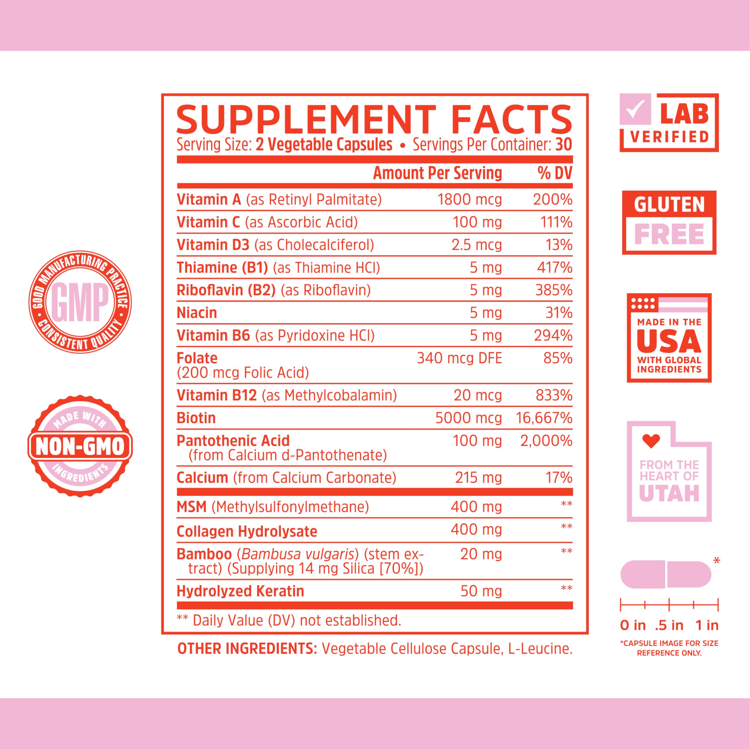 Zhou Hairfluence, Hair Growth Supplement with Biotin 5000mcg, Collagen, Keratin, Zhou Nutrition