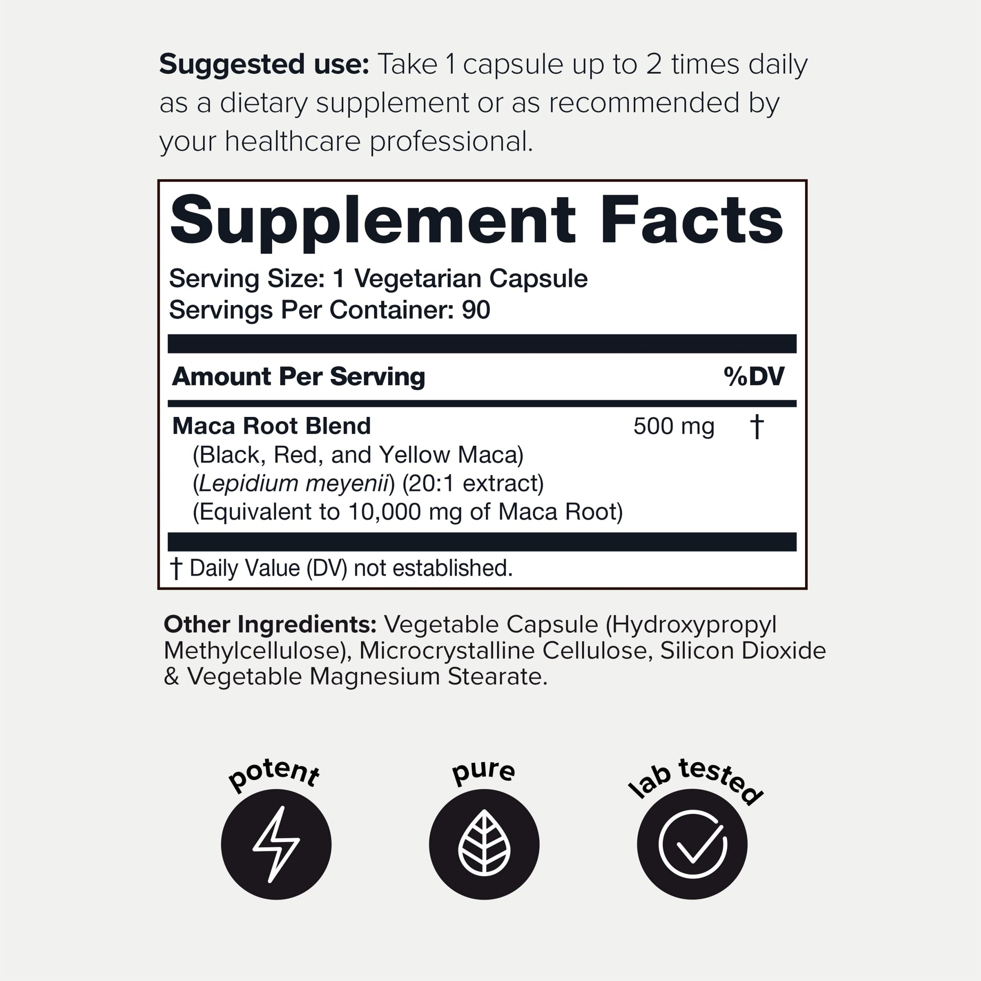 Toniiq 10,000mg 20x Concentrated Extract - Single Origin Wildcrafted Maca Root Capsules Toniiq
