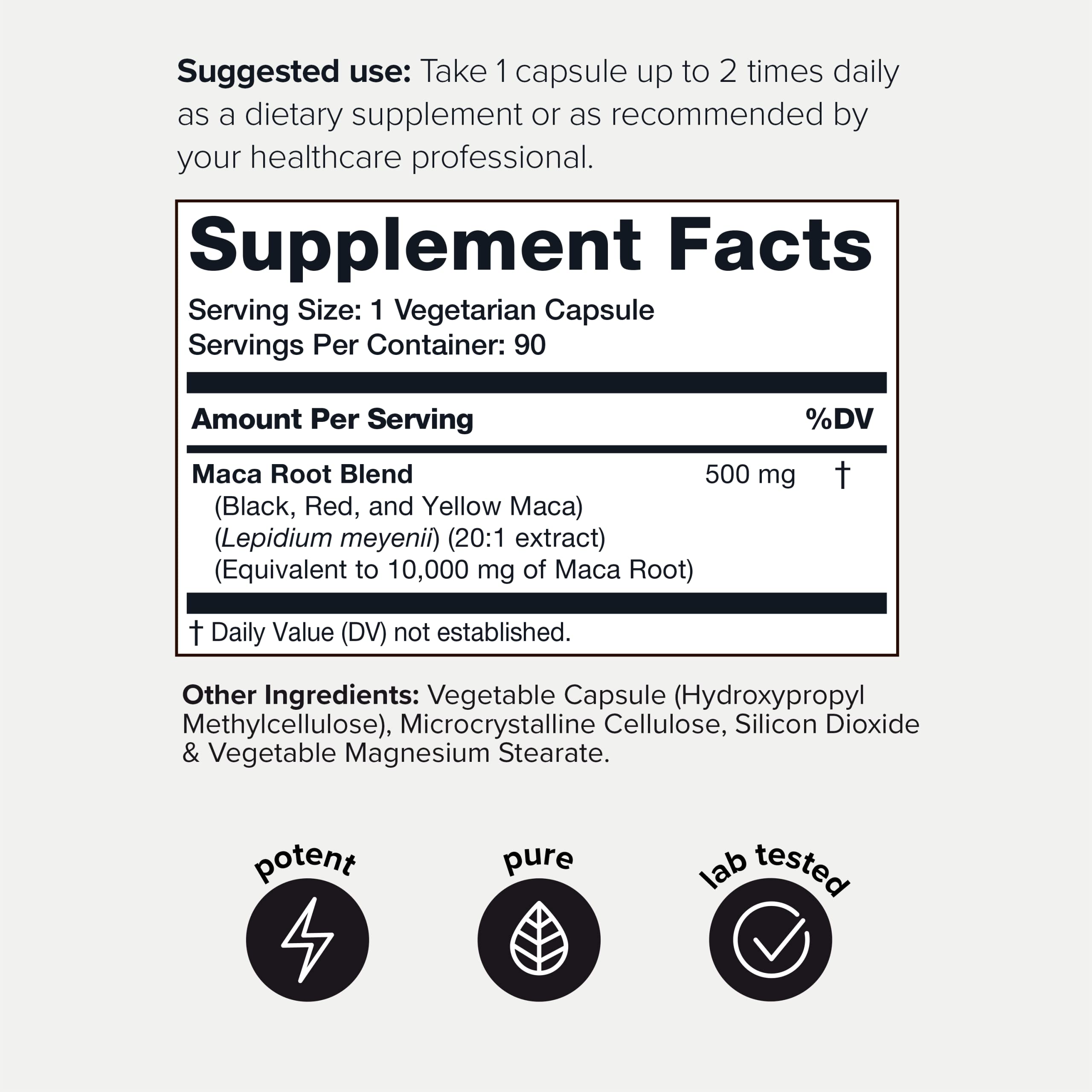 Toniiq 10,000mg 20x Concentrated Extract - Single Origin Wildcrafted Maca Root Capsules Toniiq