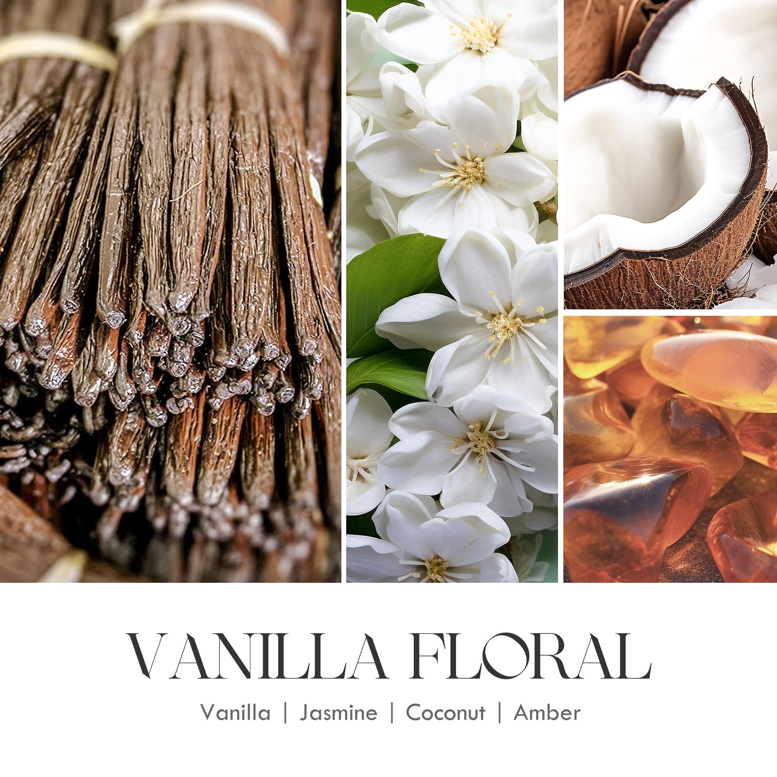 Vanilla Soy Candles Gift for Women - Aromatherapy Candle with Crystals Inside, 10oz Natural Soy Wax Candles AOOVOO