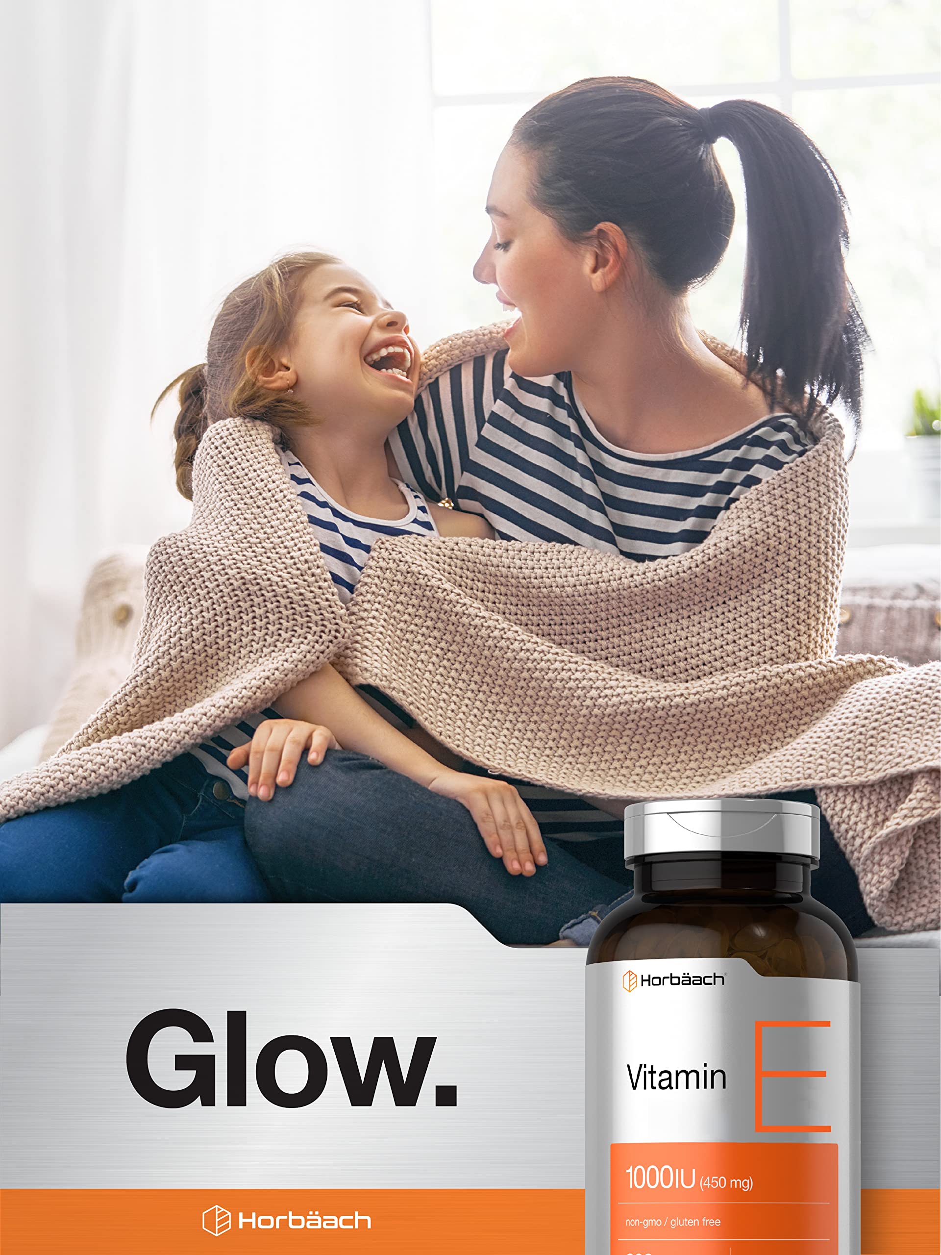 Vitamin E 1000 IU Softgel Capsules | 200 Count | Non-GMO, Gluten Free, Preservative Free Horbäach