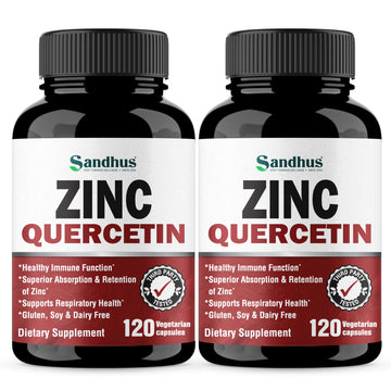 Zinc Quercetin Vegetarian Capsules 120 Ct- (2 Pack)