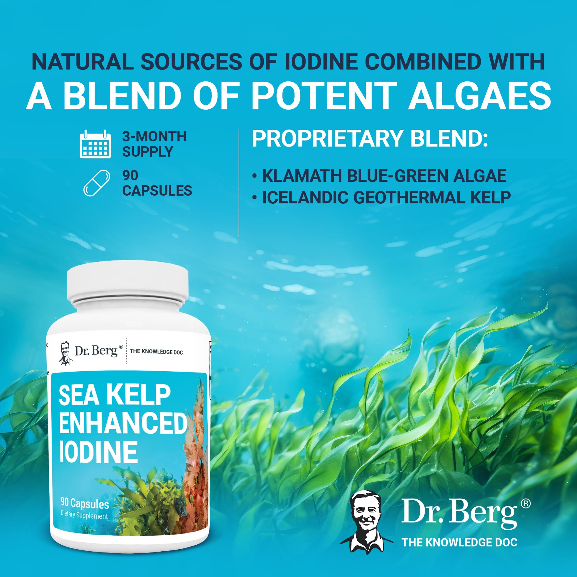 Dr. Berg's Sea Kelp Enhanced - Pure Healthy Thyroid Support Natural Antioxidants Dr. Berg Nutritionals