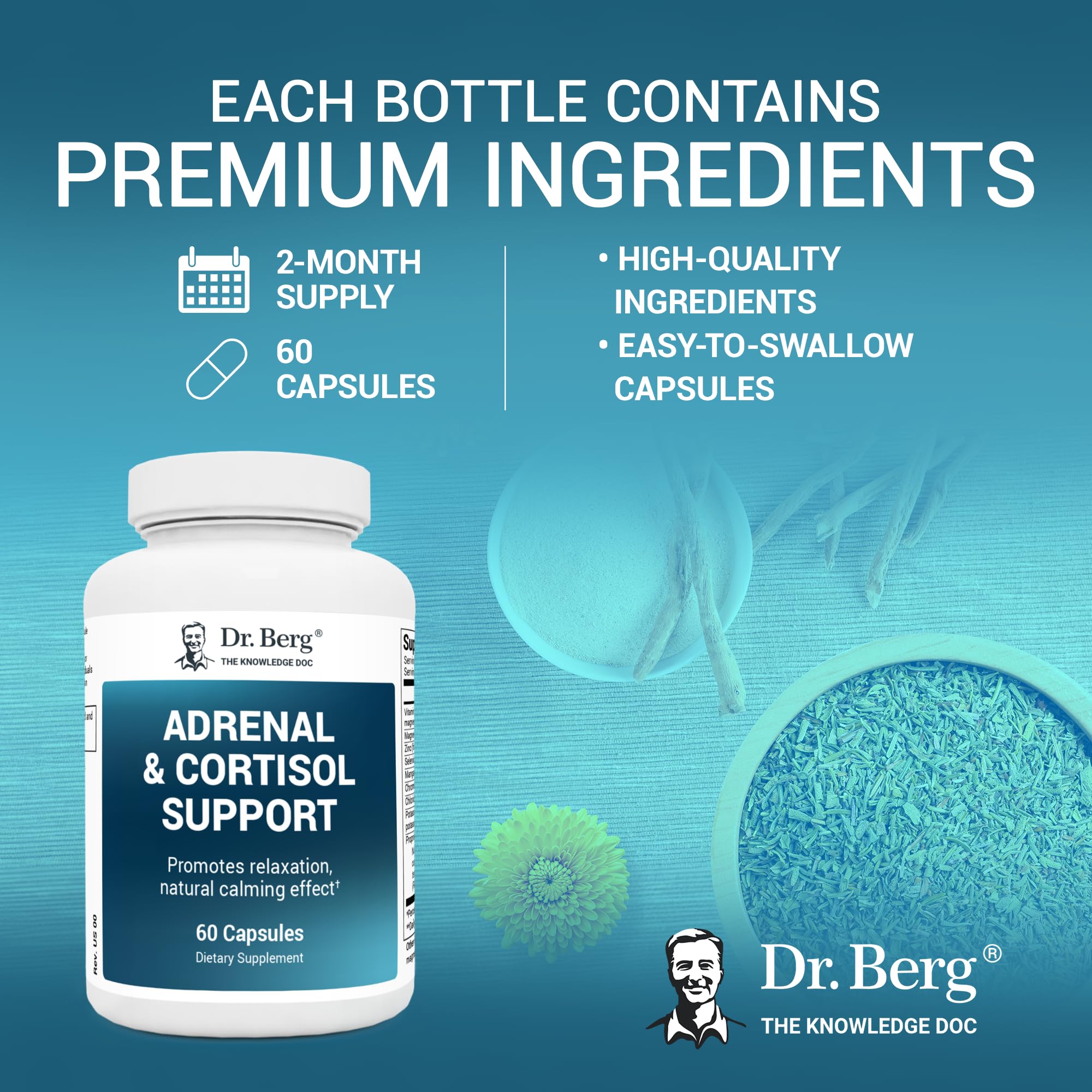 Dr. Berg Adrenal & Cortisol Supplement New Formula - Adrenal Supplement & Cortisol Dr. Berg Nutritionals