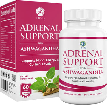 1 Body Adaptogen Complex Supplement with Ashwagandha - 60 Vegan Cap
