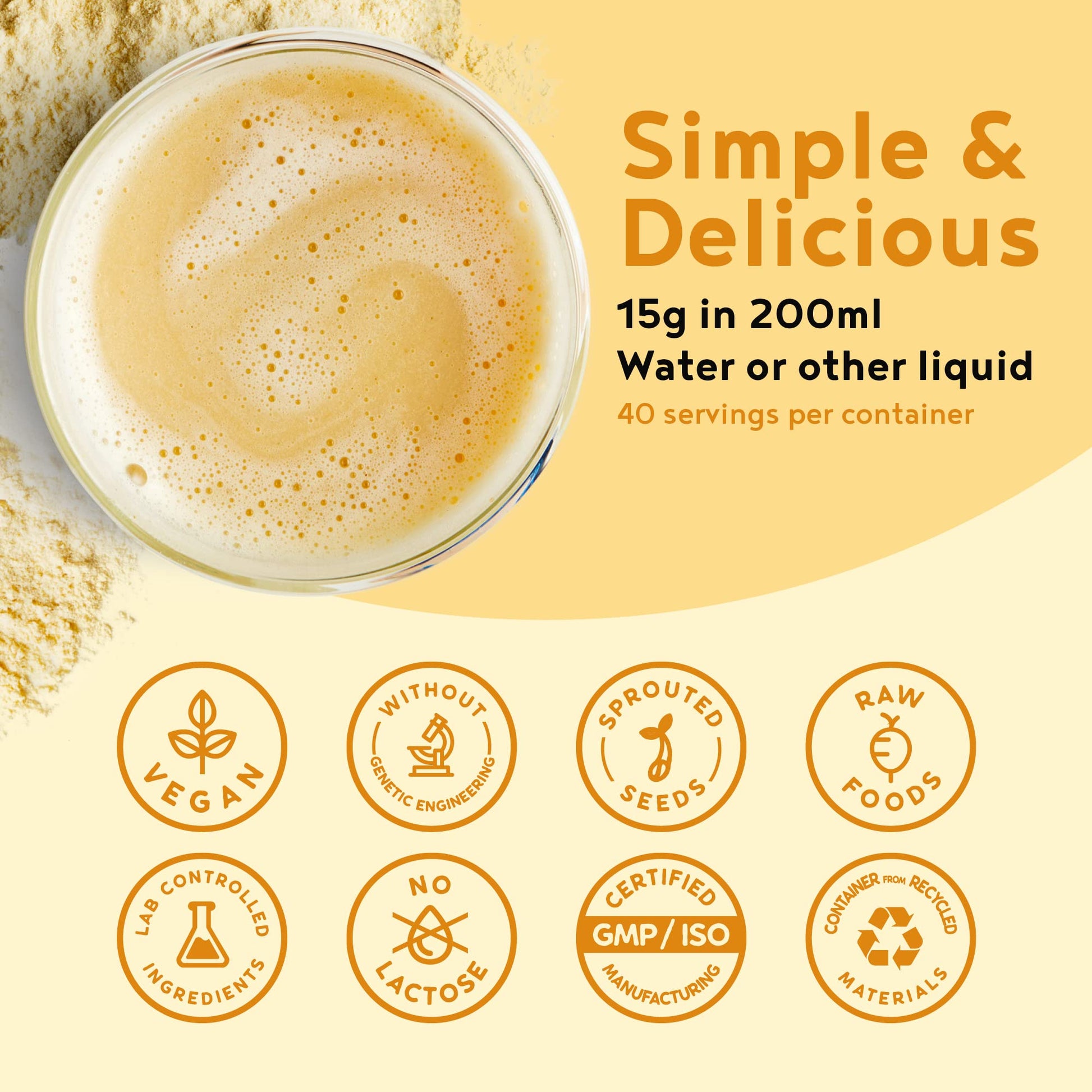 Vegan Protein Powder Vanilla - 1.2kg(80 servings) - 100% Plant Based Protein Powders Alpha Foods