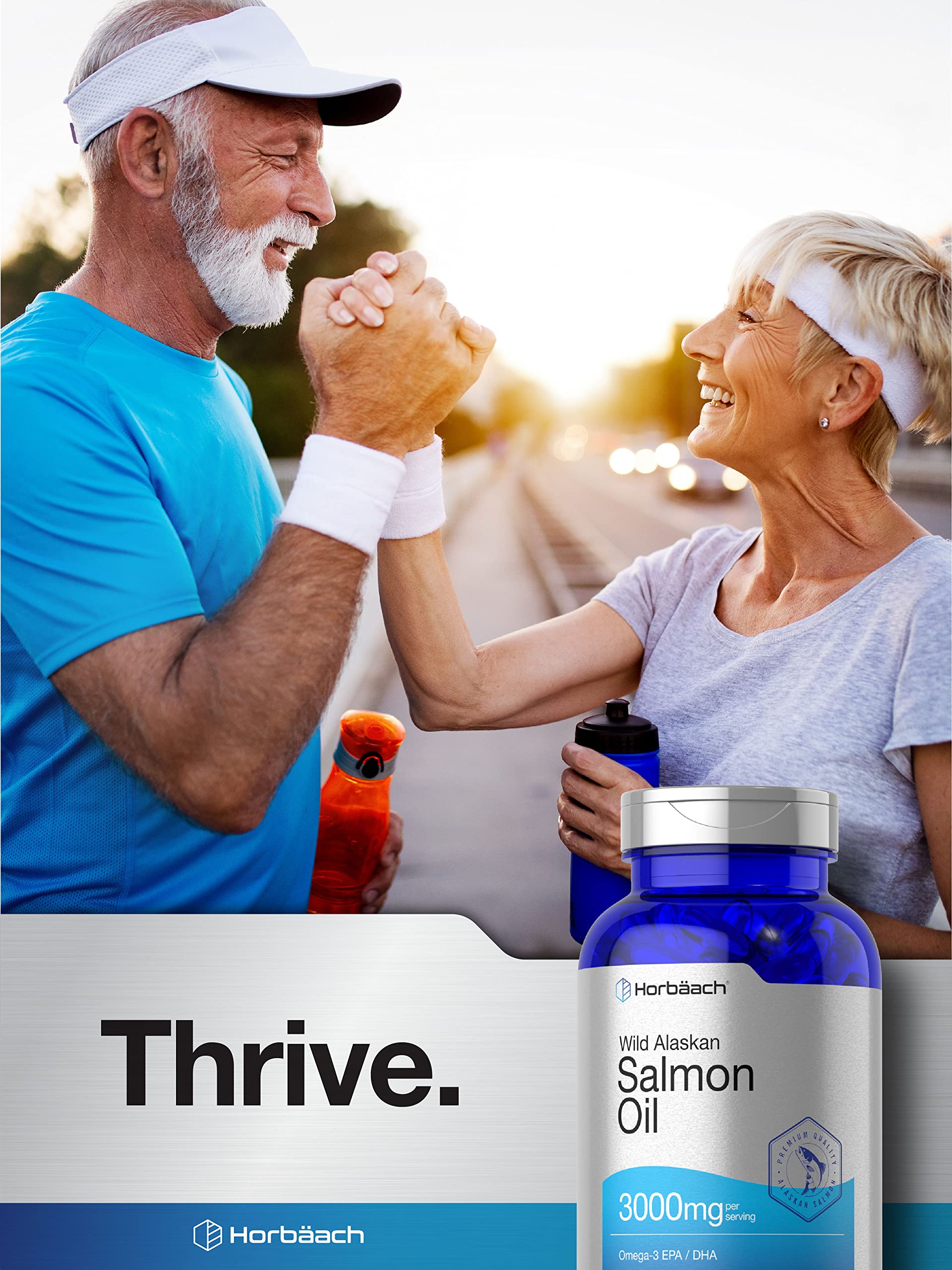 Wild Alaskan Salmon Fish Oil | 180 Softgel Capsules | Gluten Free, Non-GMO | High Potency Horbäach