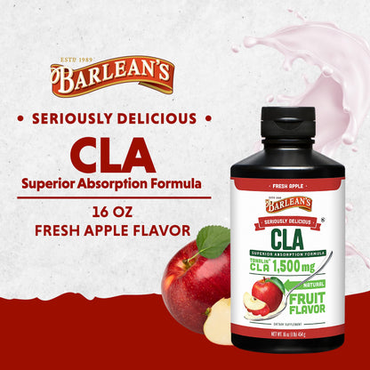 Barlean's Fresh Apple with 1,500 mg of Tonalin CLA - Gluten-Free, Vegan, Kosher Barlean's